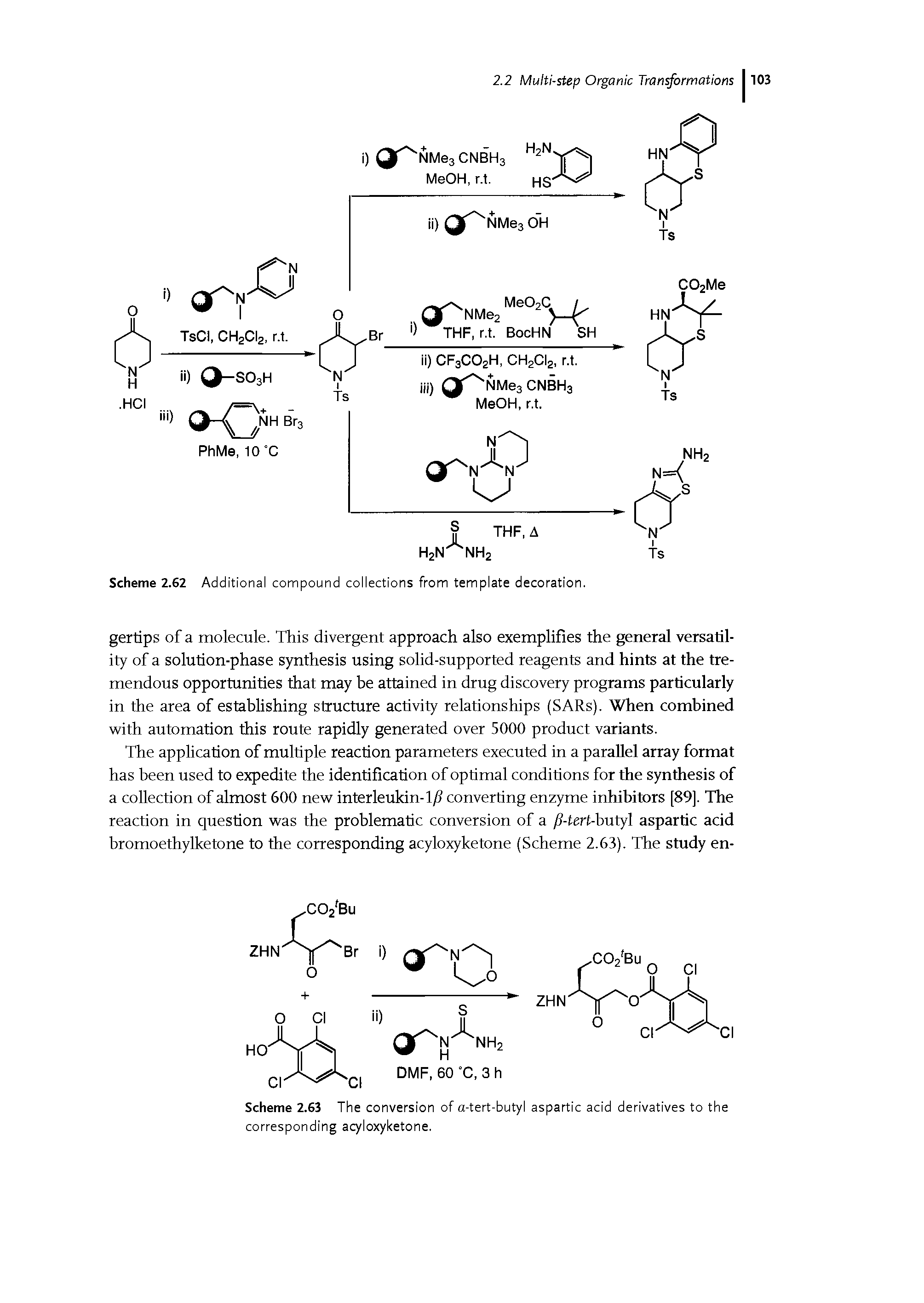 Scheme 2.63 The conversion of a-tert-butyl aspartic acid derivatives to the corresponding acyloxyketone.