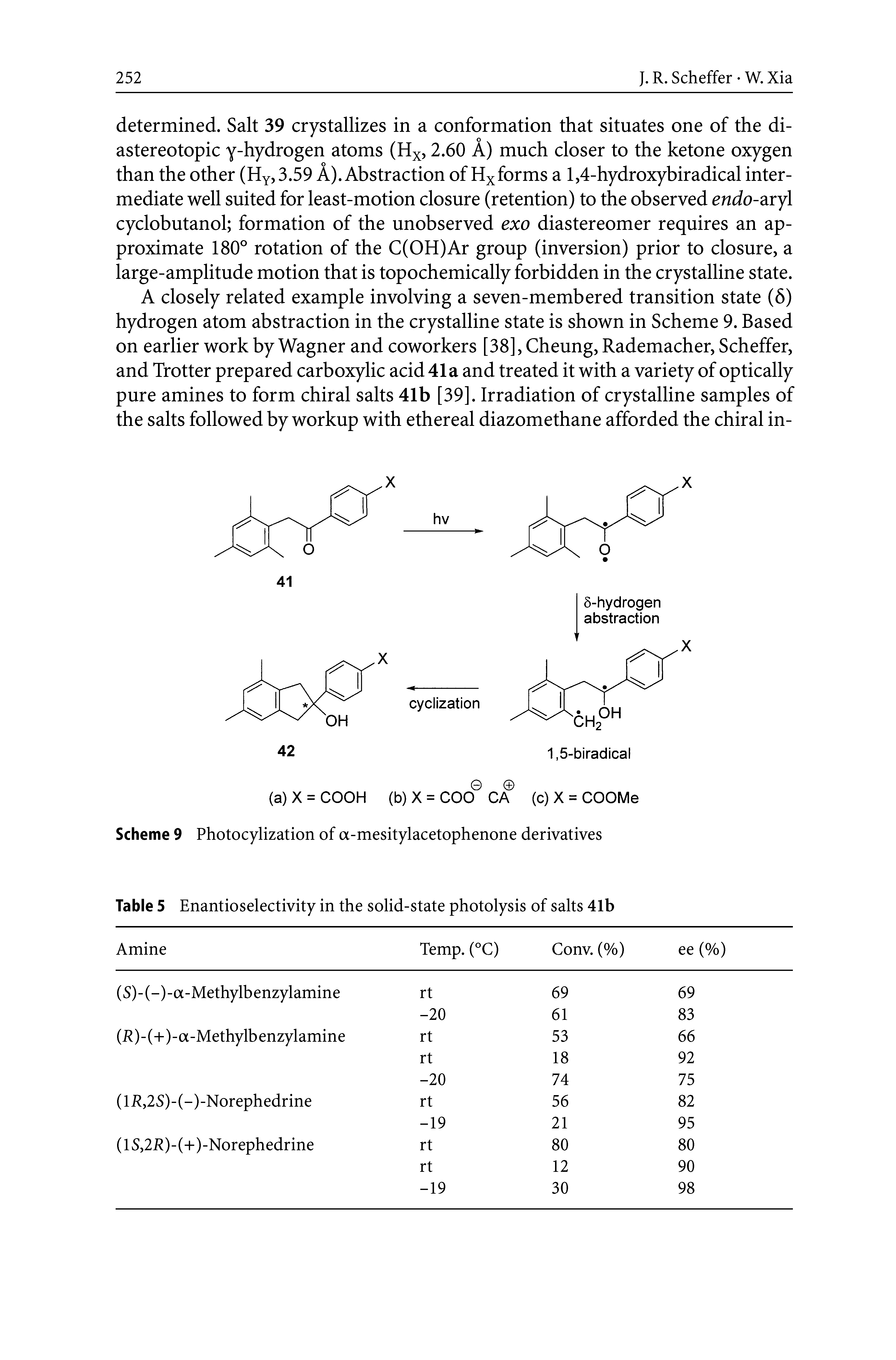 Table 5 Enantioselectivity in the solid-state photolysis of salts 41b ...