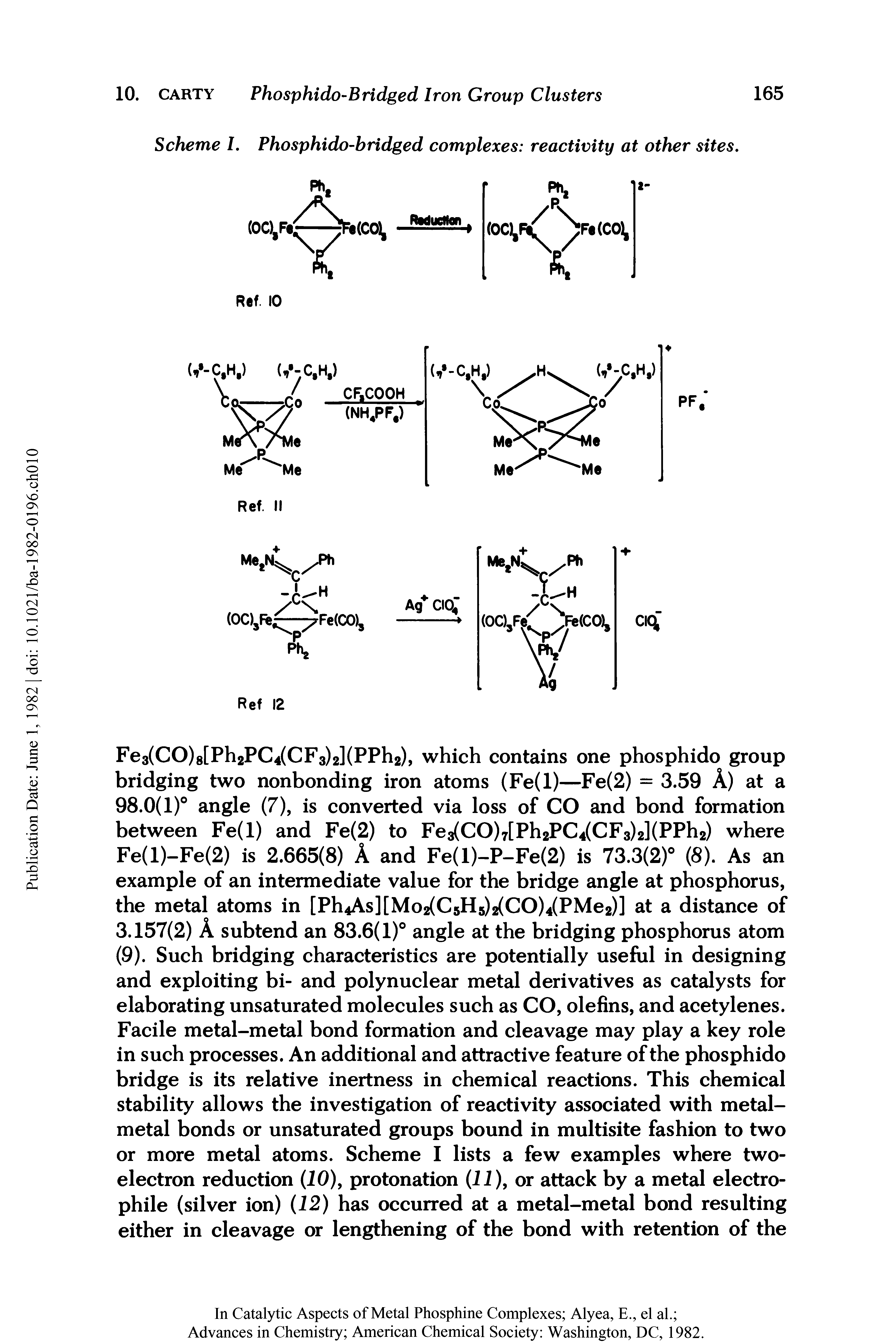 Scheme L Phosphido-bridged complexes reactivity at other sites.