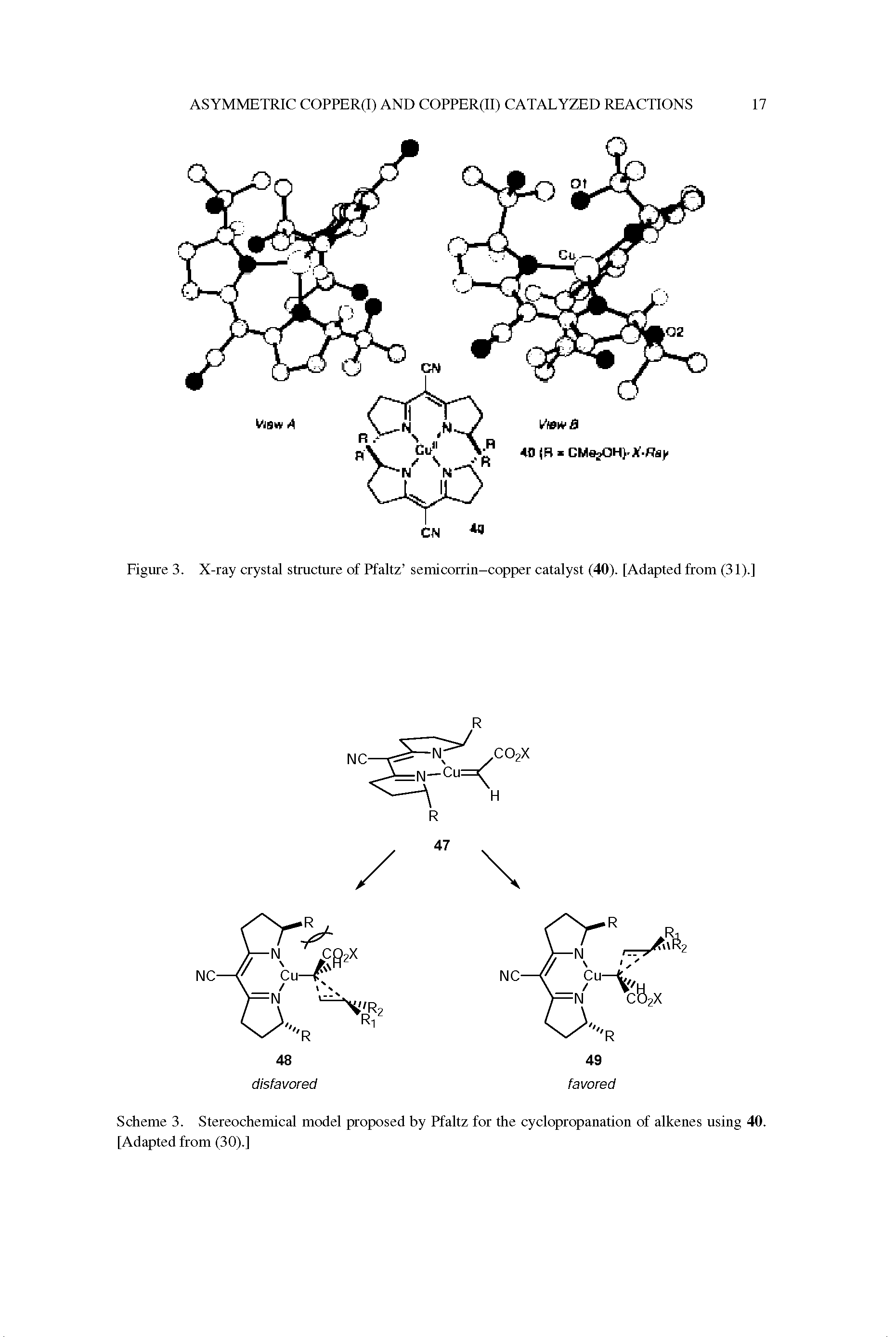 Figure 3. X-ray crystal structure of Pfaltz semicorrin-copper catalyst (40). [Adapted from (31).]...