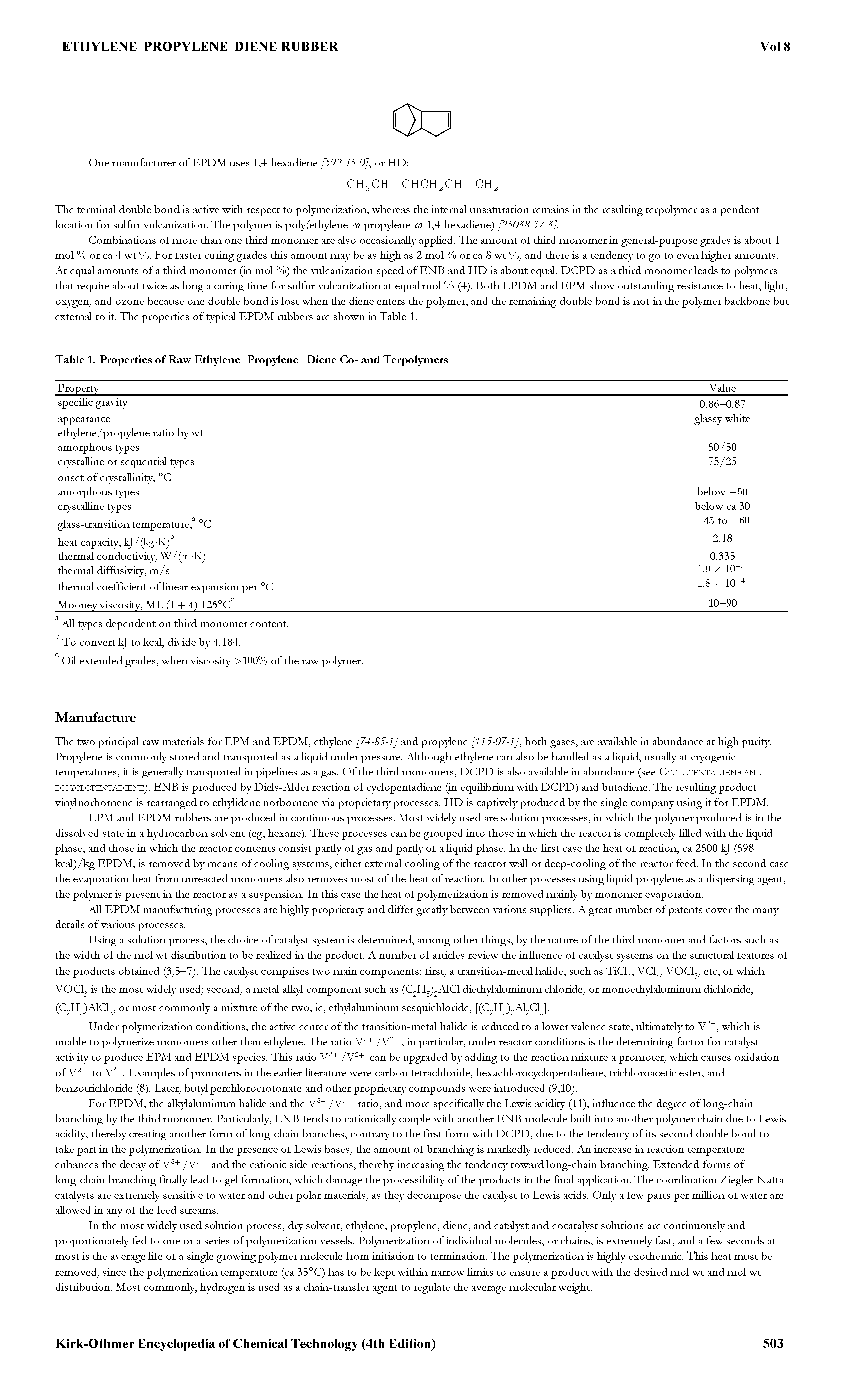 Table 1. Properties of Raw Ethylene—Propylene—Diene Co- and Terpolymers...