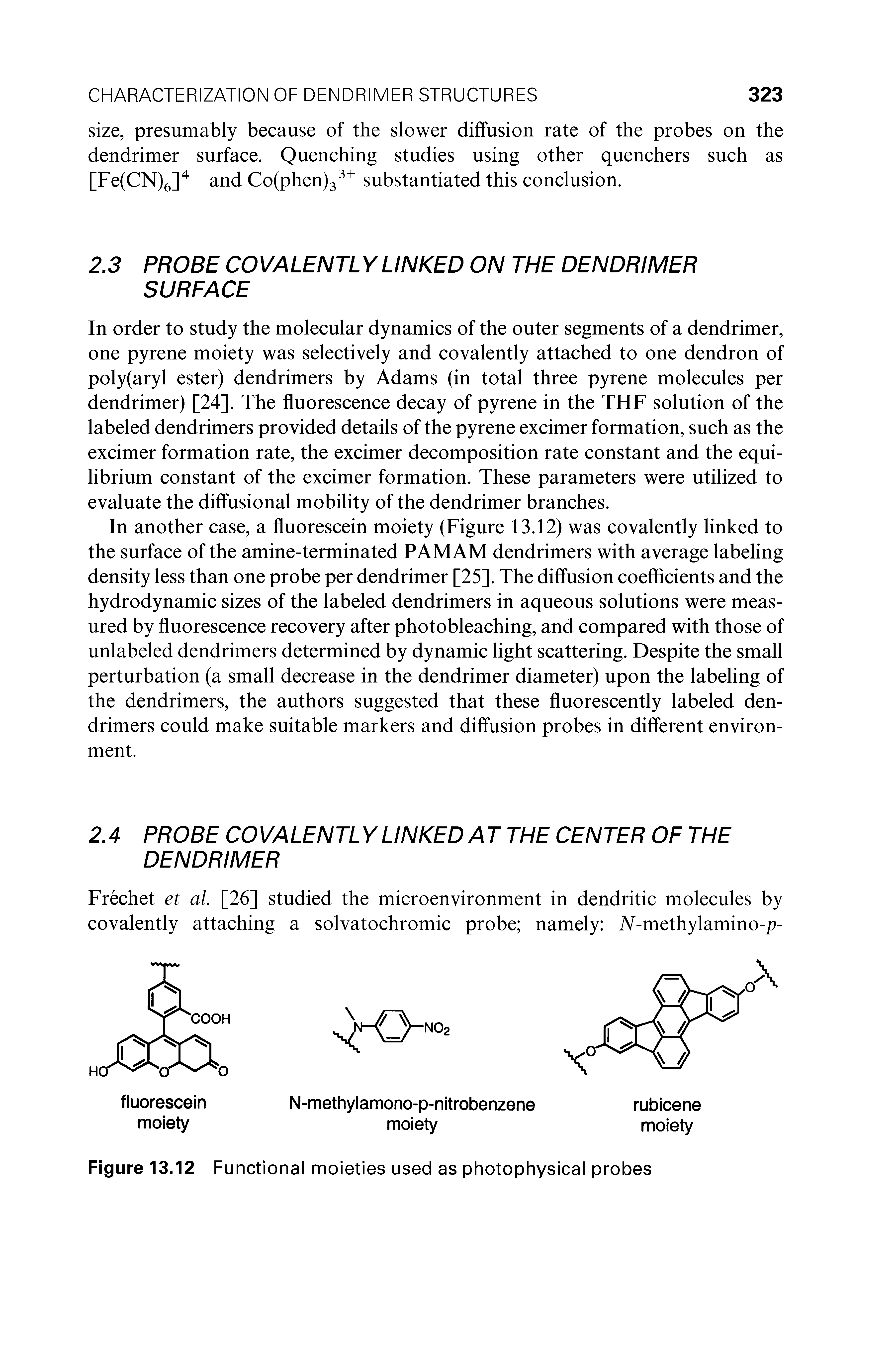 Figure 13.12 Functional moieties used as photophysical probes...