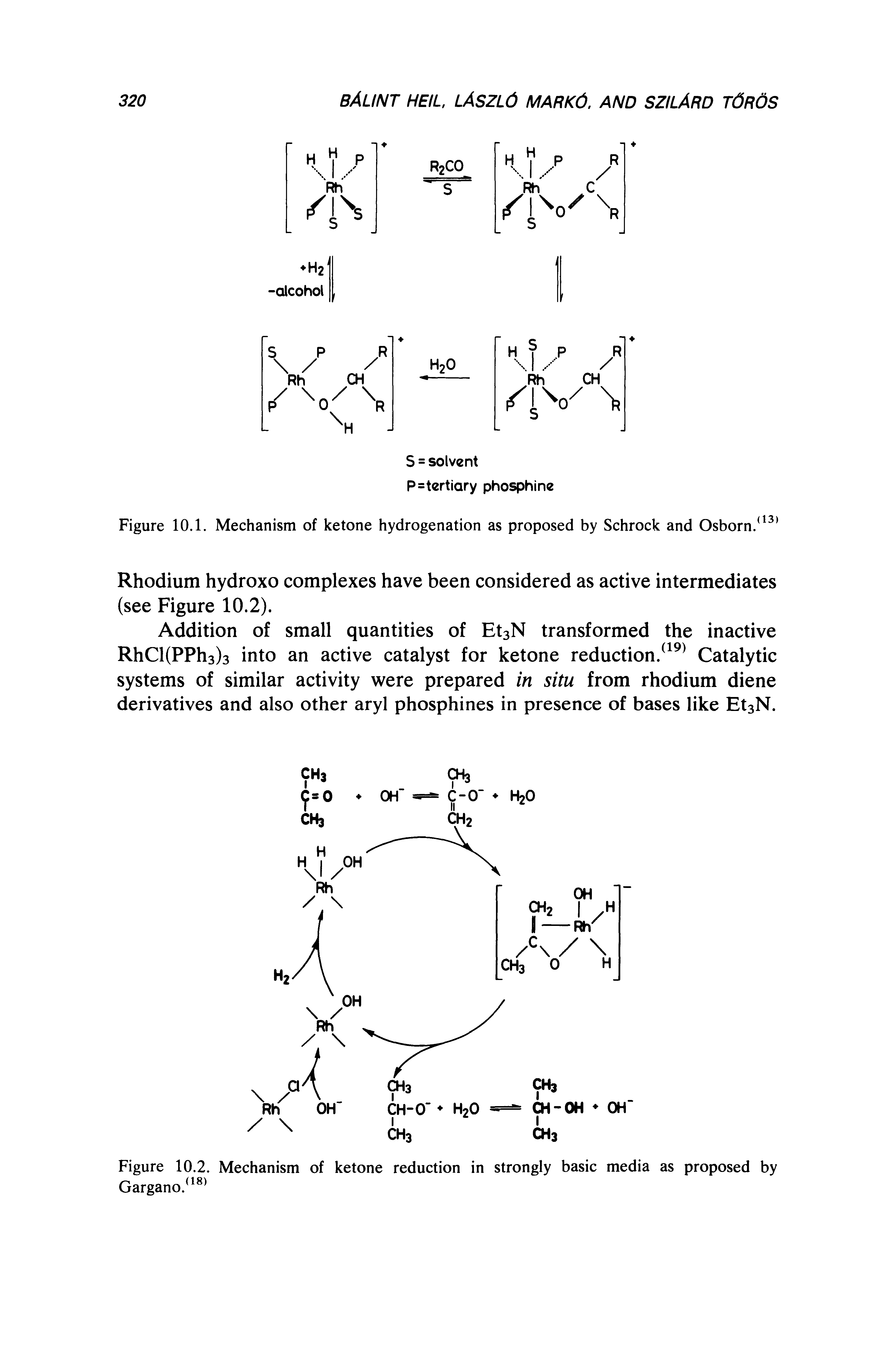 Figure 10.1. Mechanism of ketone hydrogenation as proposed by Schrock and Osborn. ...