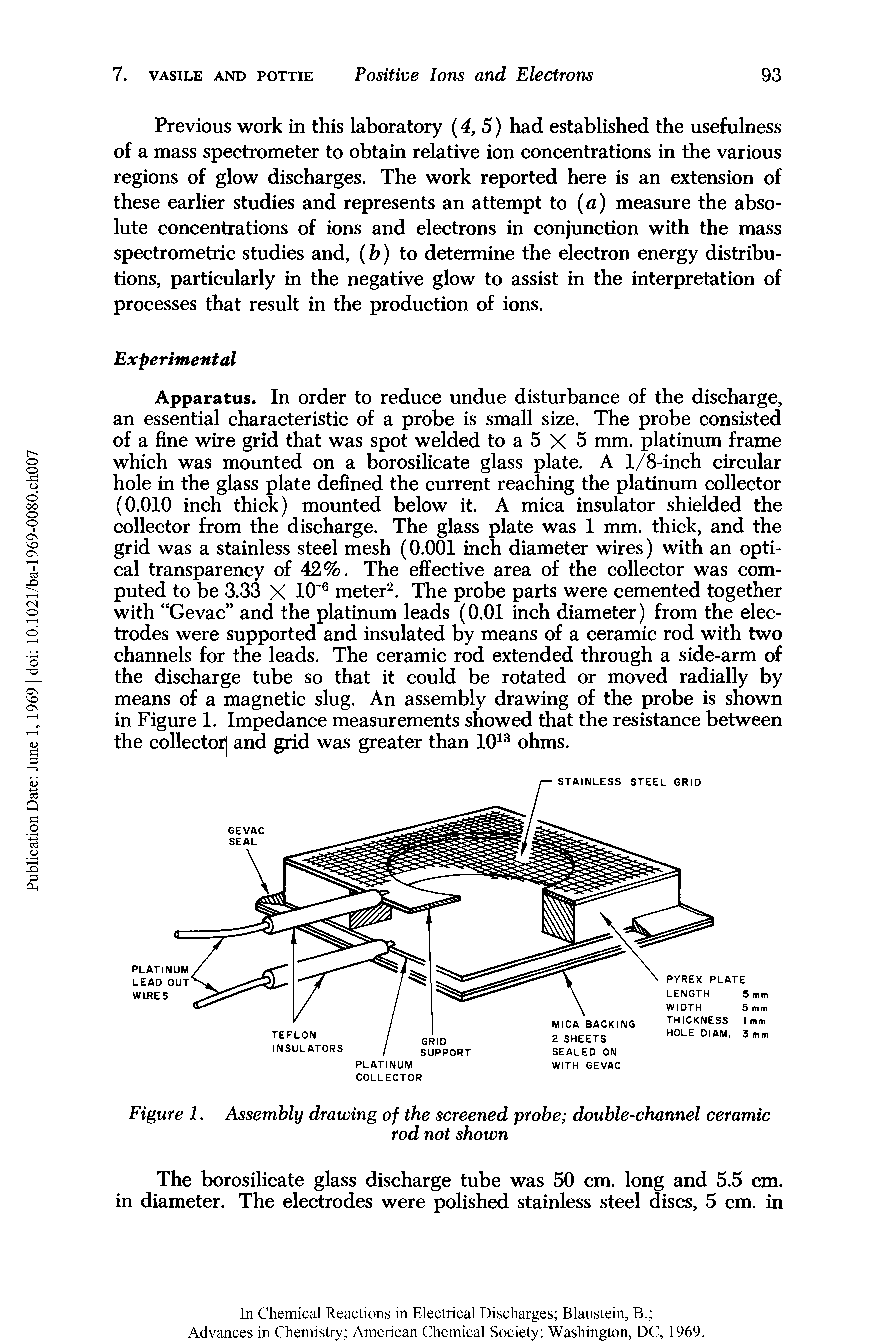 Figure 1. Assembly drawing of the screened probe double-channel ceramic...