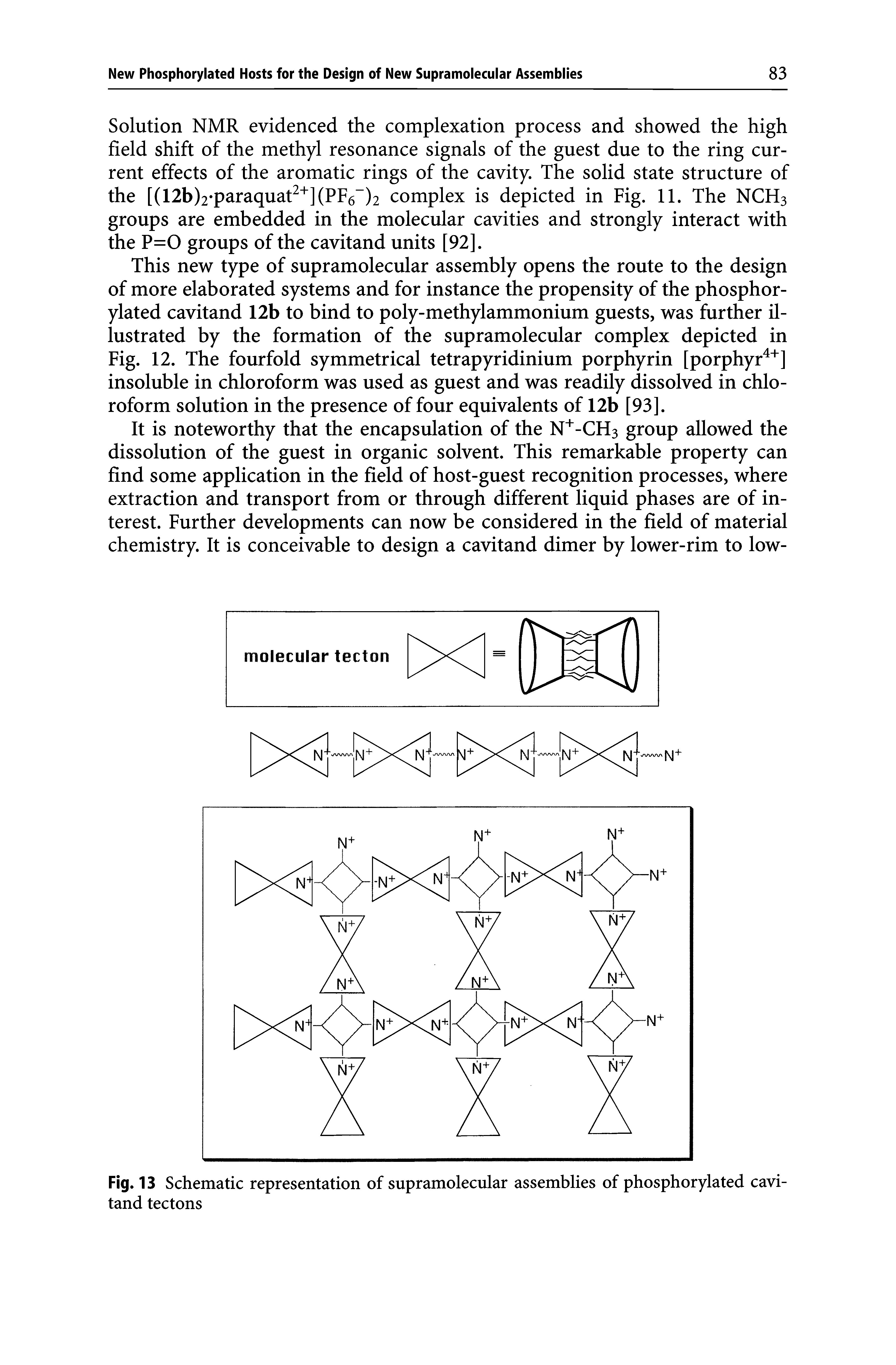 Fig. 13 Schematic representation of supramolecular assemblies of phosphorylated cavitand tectons...