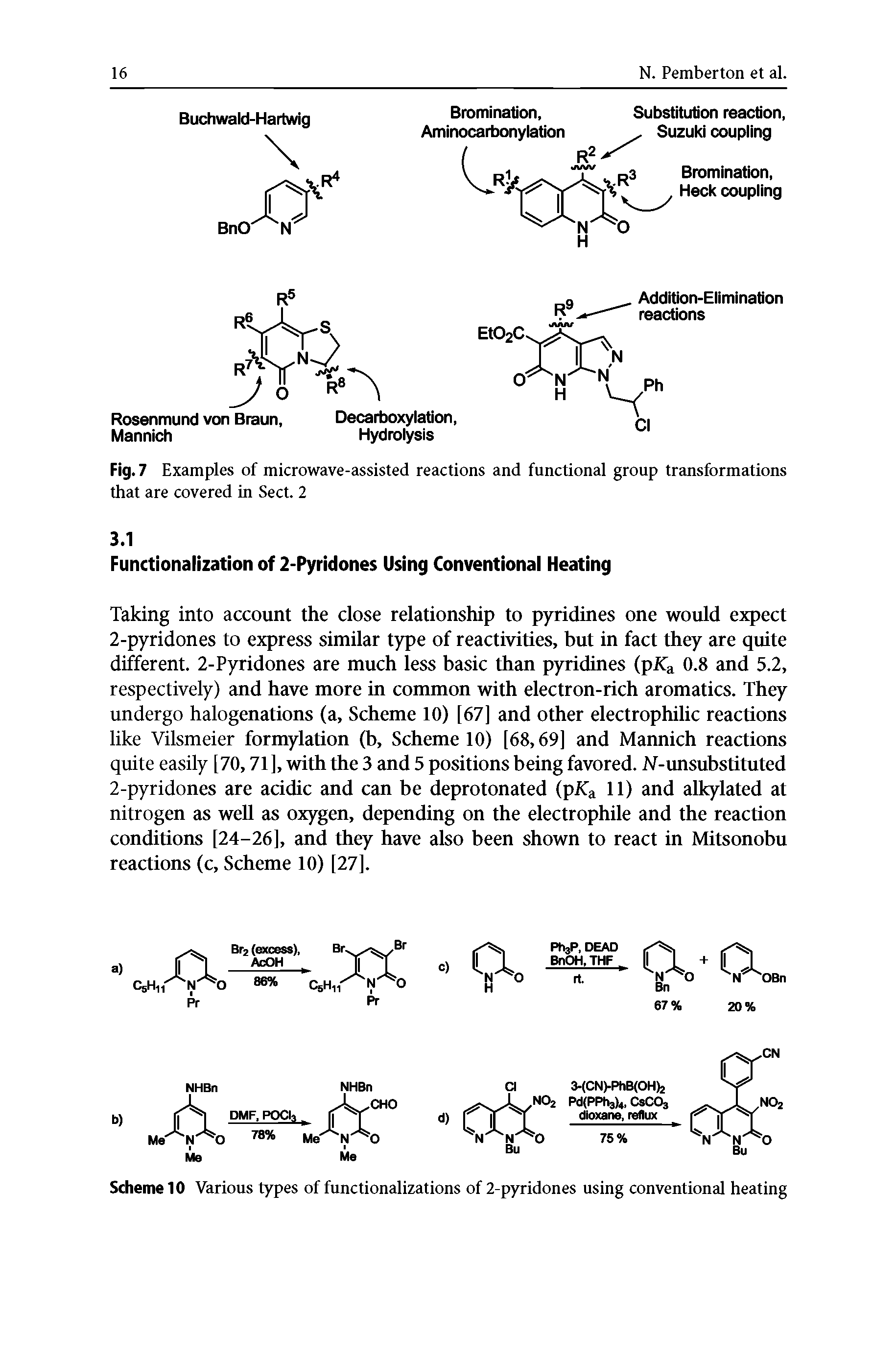 Fig. 7 Examples of microwave-assisted reactions and functional group transformations that are covered in Sect. 2...