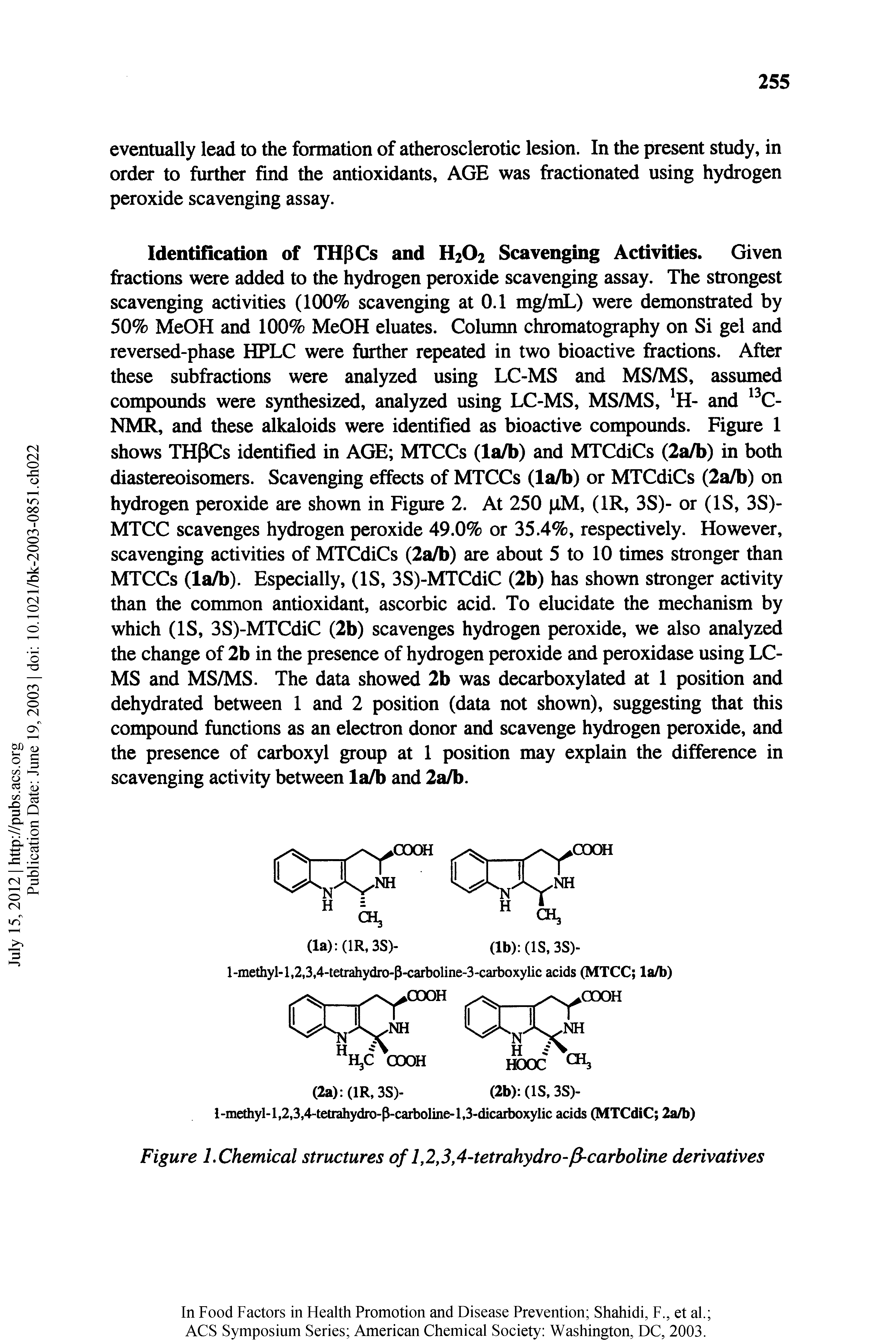 Figure 1. Chemical structures of 1,2,3,4-tetrahydro-fi-carboline derivatives...