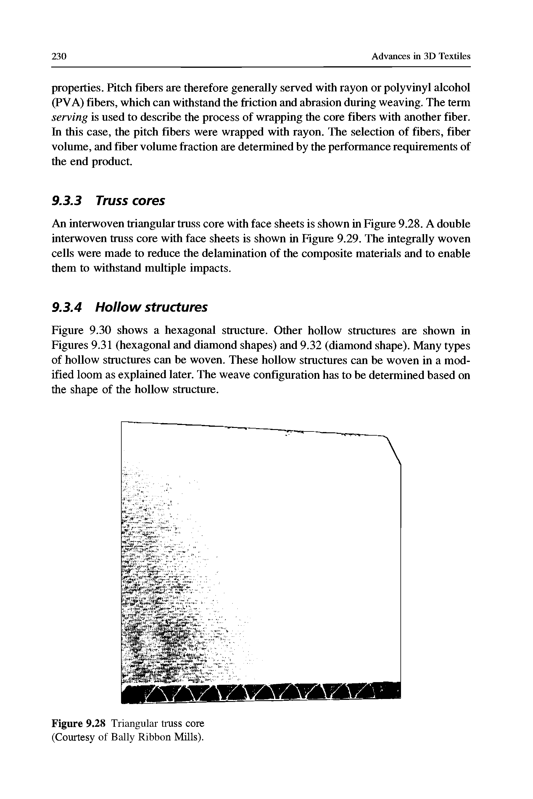 Figure 9.28 Triangular truss core (Courtesy of Bally Ribbon Mills).