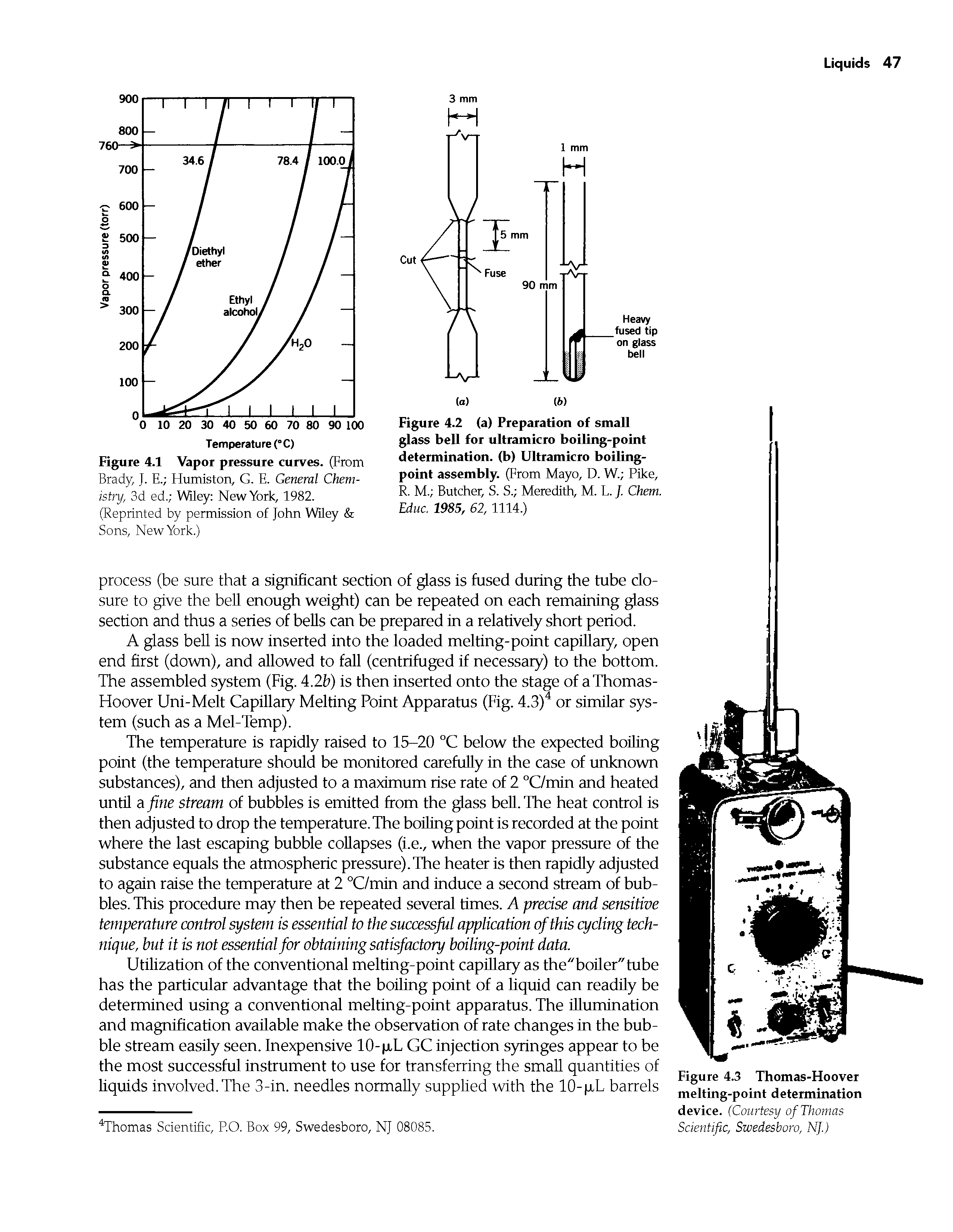 Figure 4.3 Thomas-Hoover melting-point determination device. (Courtesy of Thomas Scientific, Swedesboro, N. )...