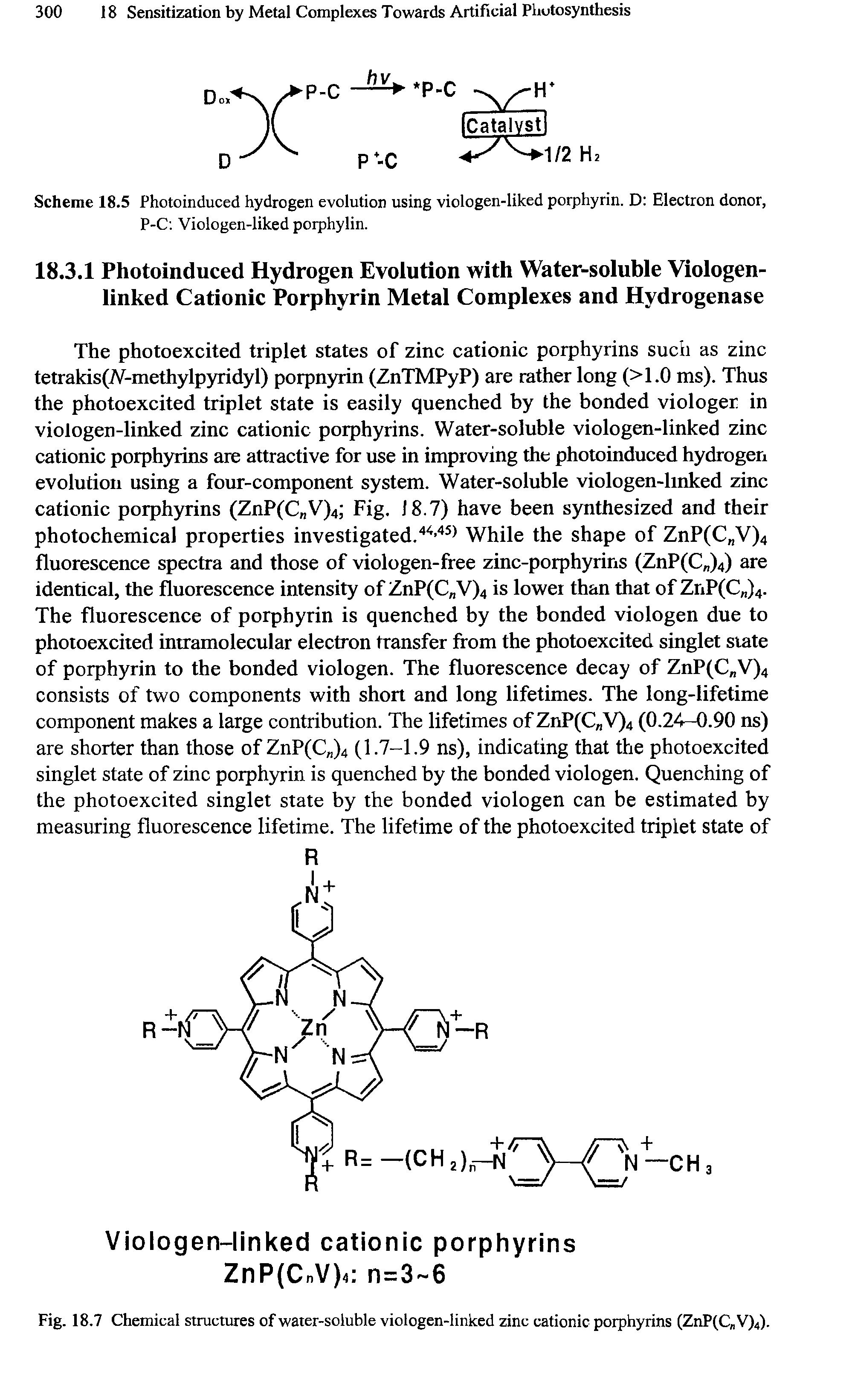 Fig. 18.7 Chemical structures of water-soluble viologen-linked zinc cationic porphyrins (ZnP(C V)4).