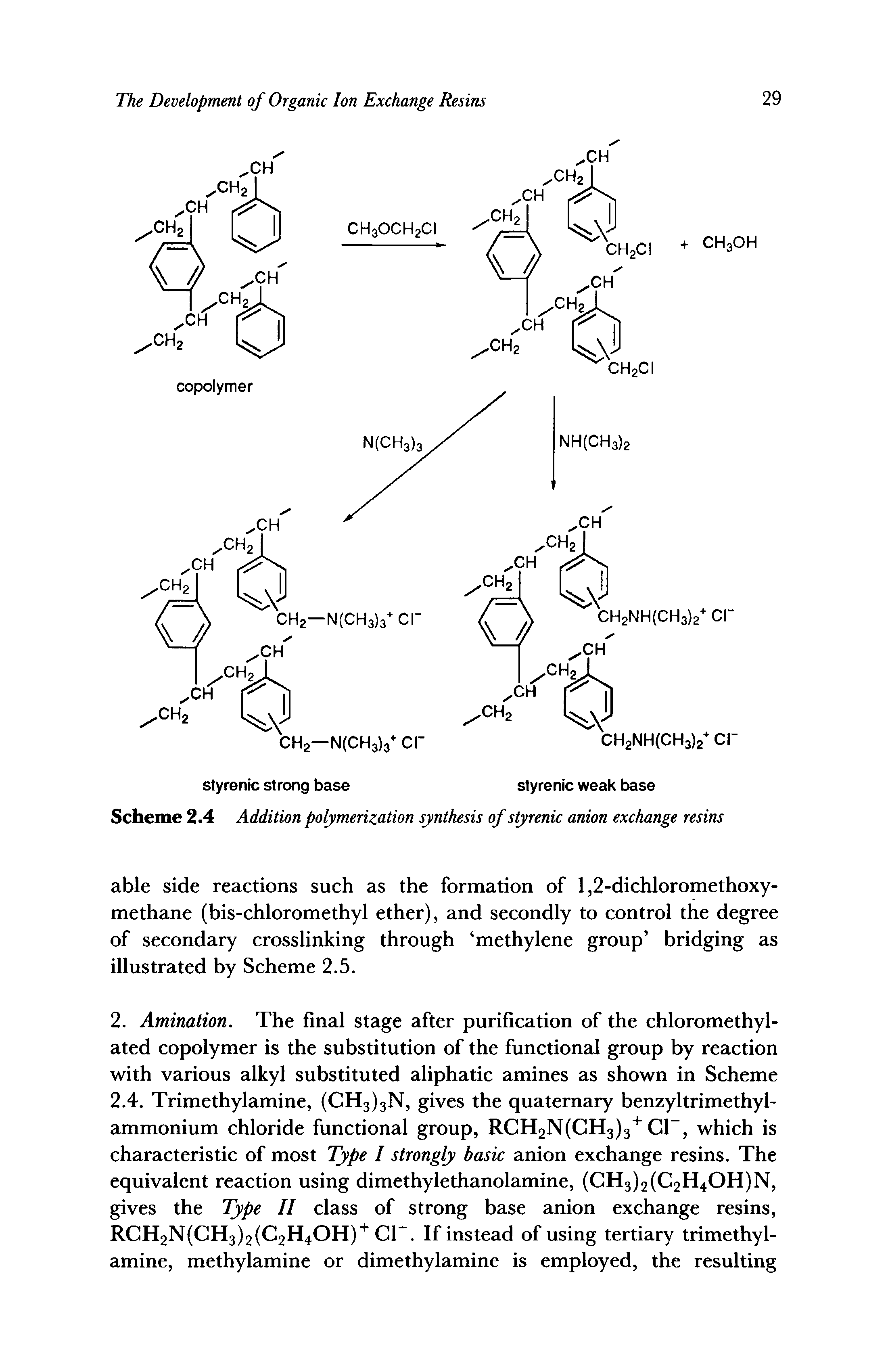 Scheme 2.4 Addition polymerization synthesis of styrenic anion exchange resins...