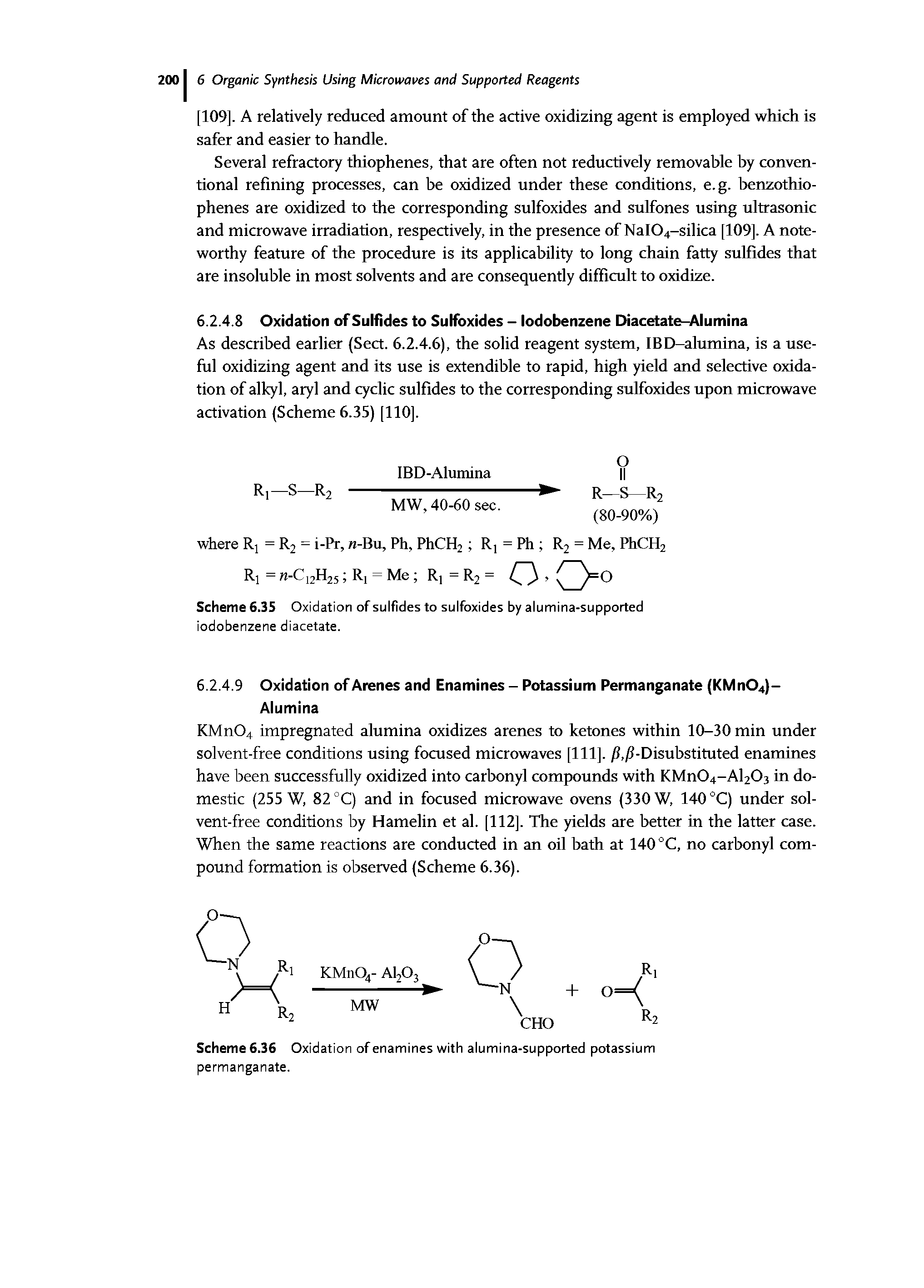 Scheme 6.36 Oxidation of enamines with alumina-supported potassium permanganate.