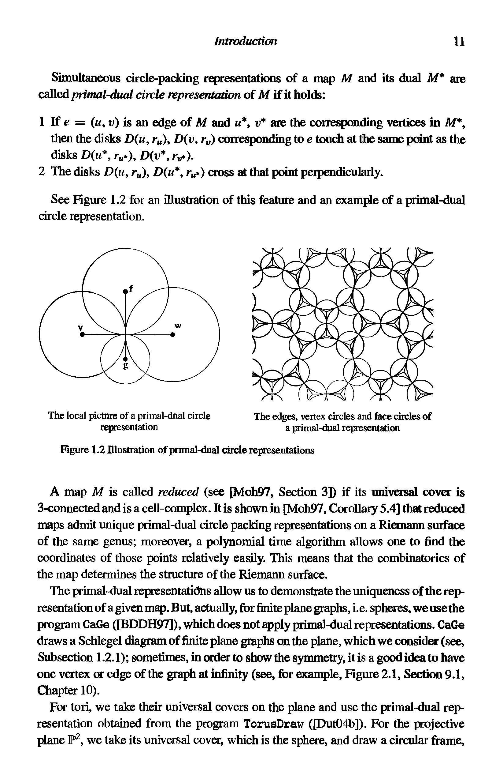 Figure 1.2 Illustration of primal-dual circle representations...