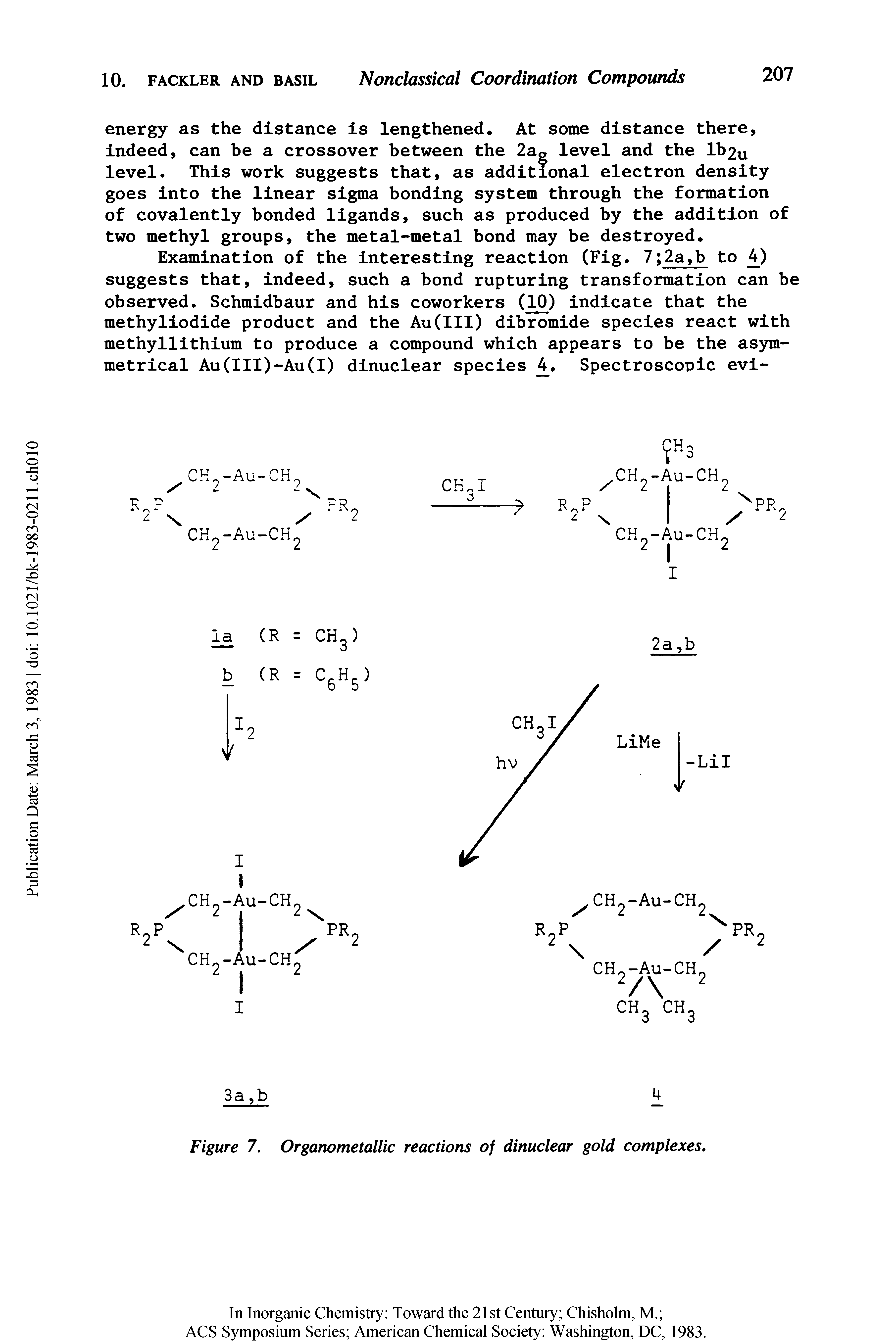 Figure 7. Organometallic reactions of dinuclear gold complexes.