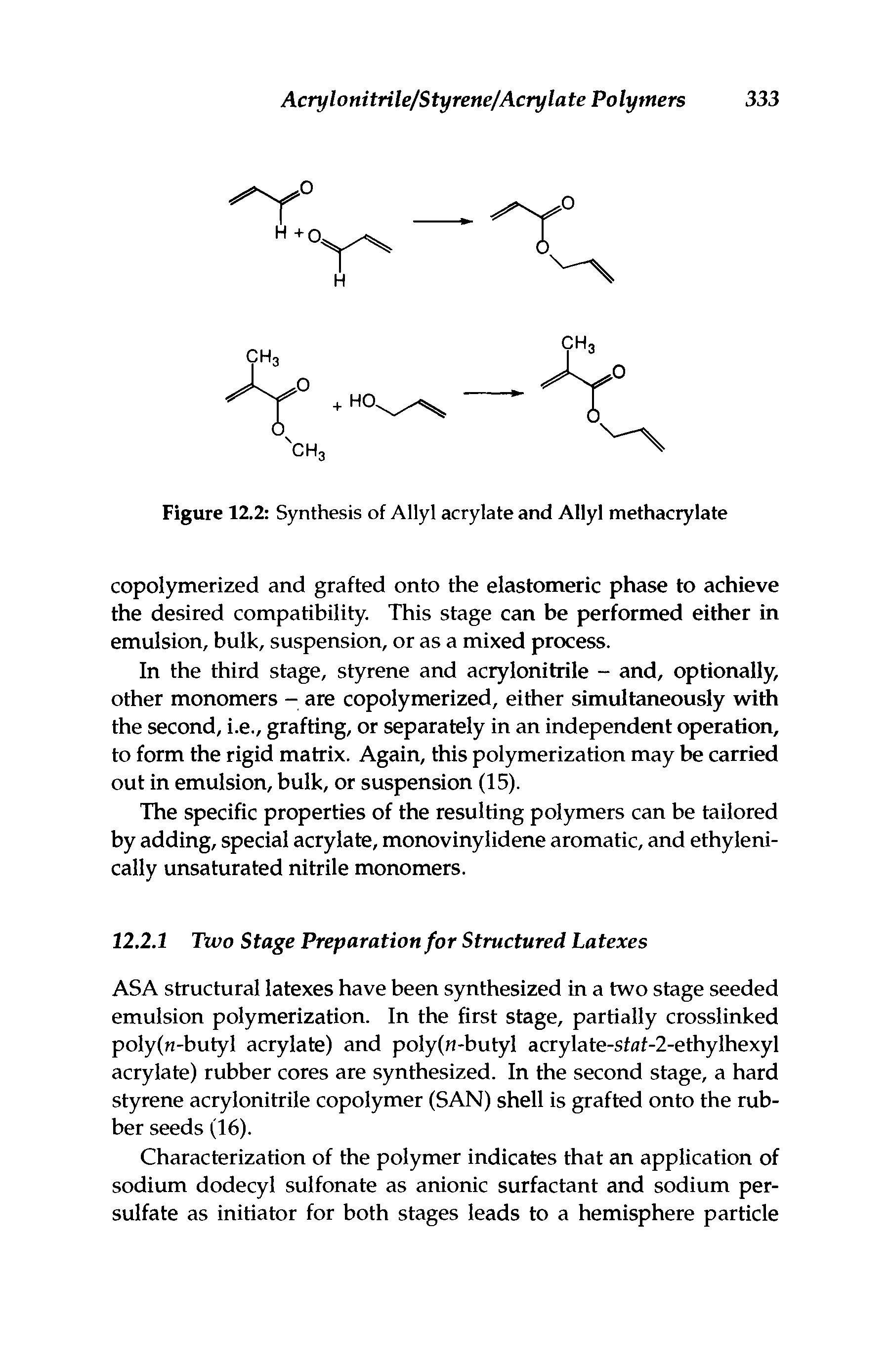 Figure 12.2 Synthesis of Allyl acrylate and Allyl methacrylate...