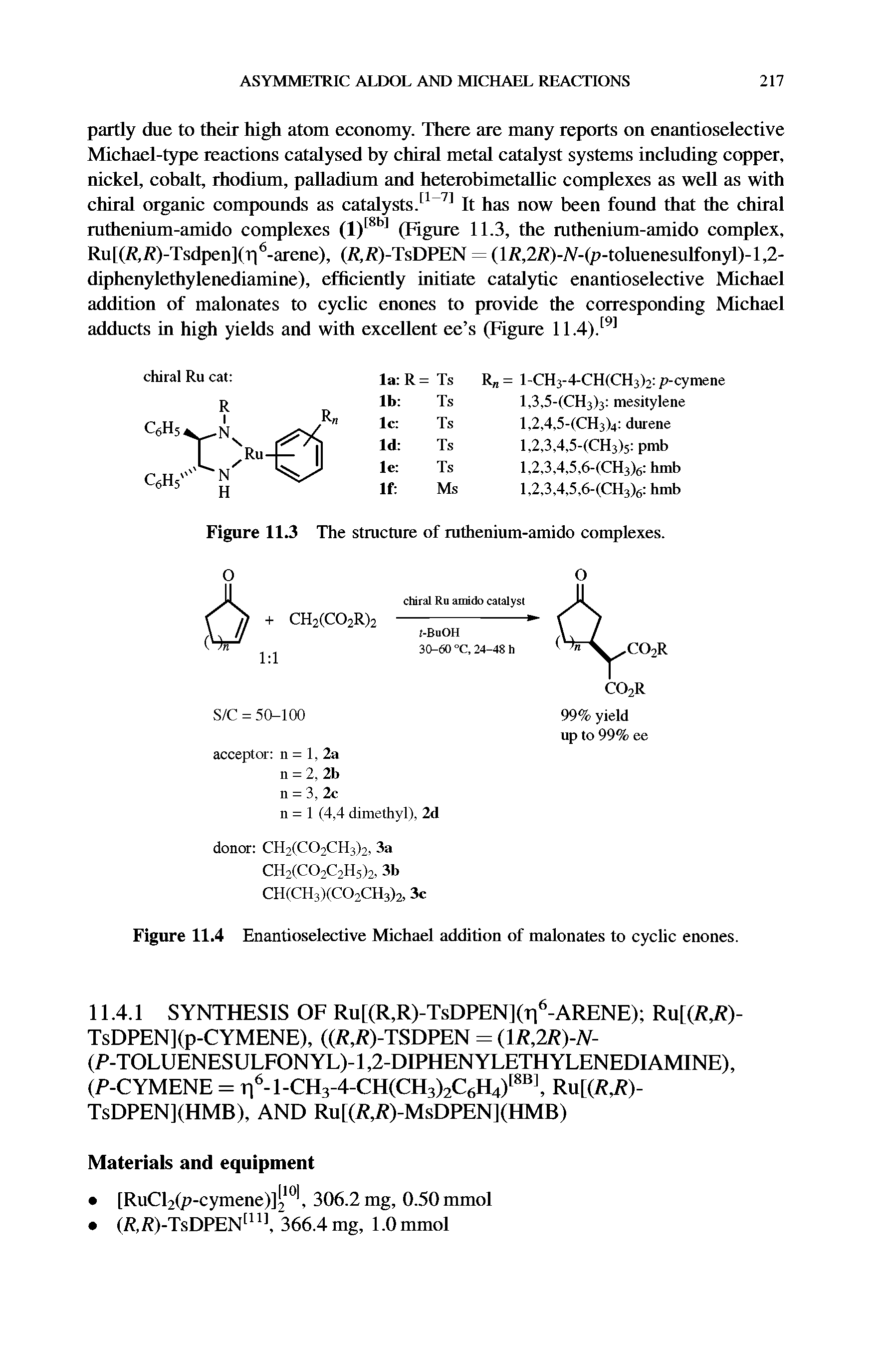 Figure 11.4 Enantioselective Michael addition of malonates to cyclic enones.