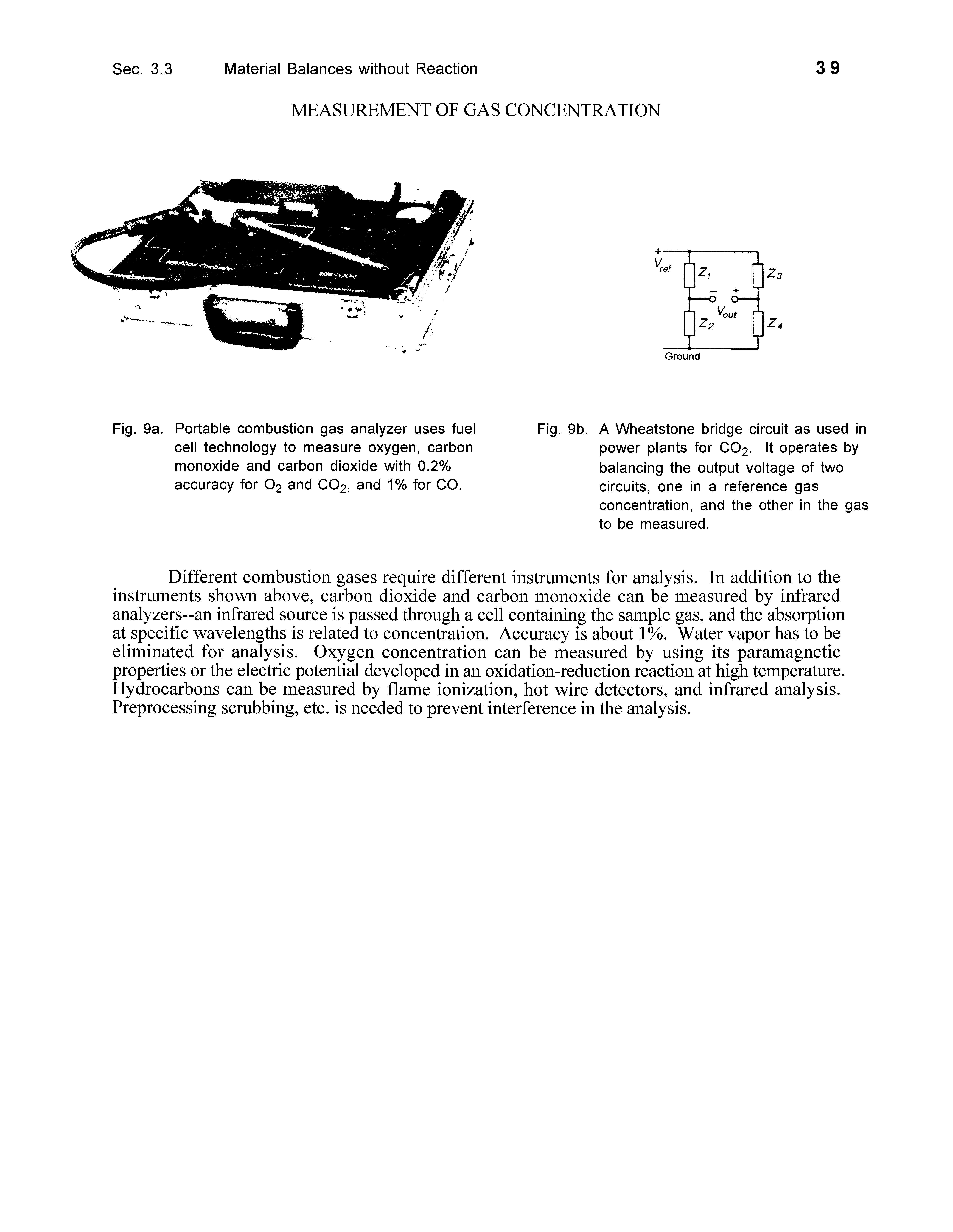 Fig. 9a. Portable combustion gas analyzer uses fuel cell technology to measure oxygen, carbon monoxide and carbon dioxide with 0.2% accuracy for 02 and C02, and 1% for CO.