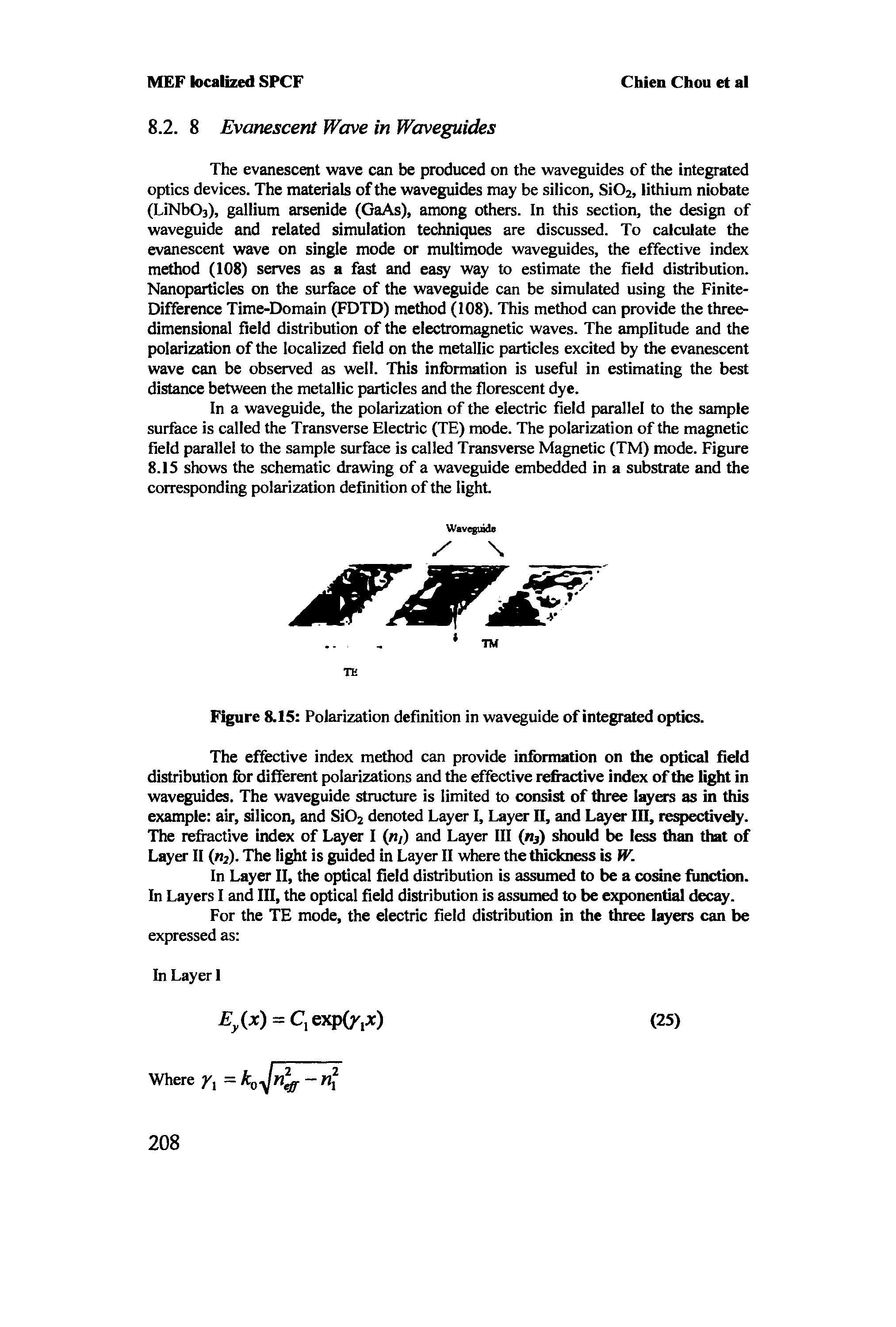 Figure 8.15 Polarization definition in waveguide of integrated optics.