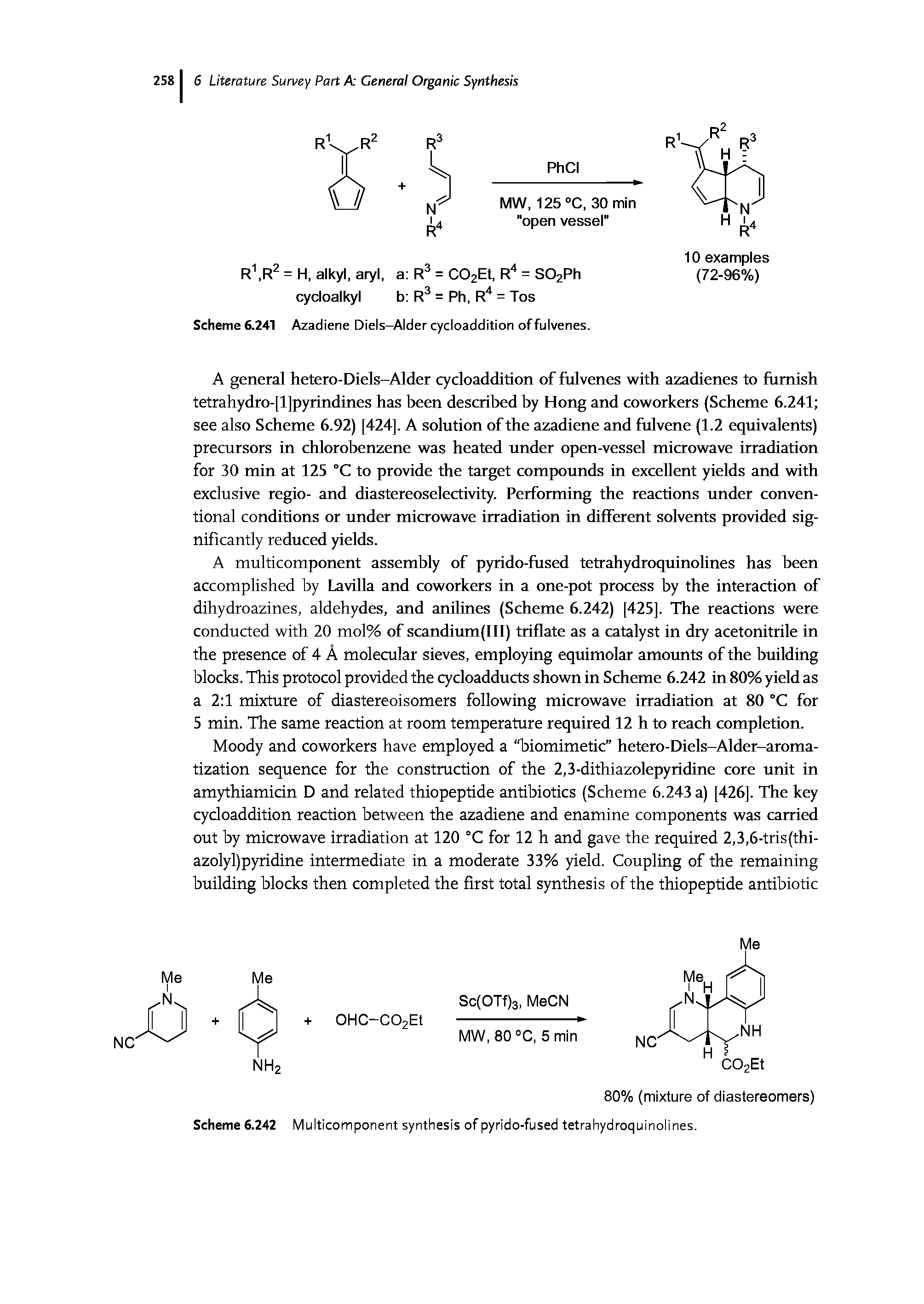 Scheme6.241 Azadiene Diels—Alder cycloaddition of fulvenes.