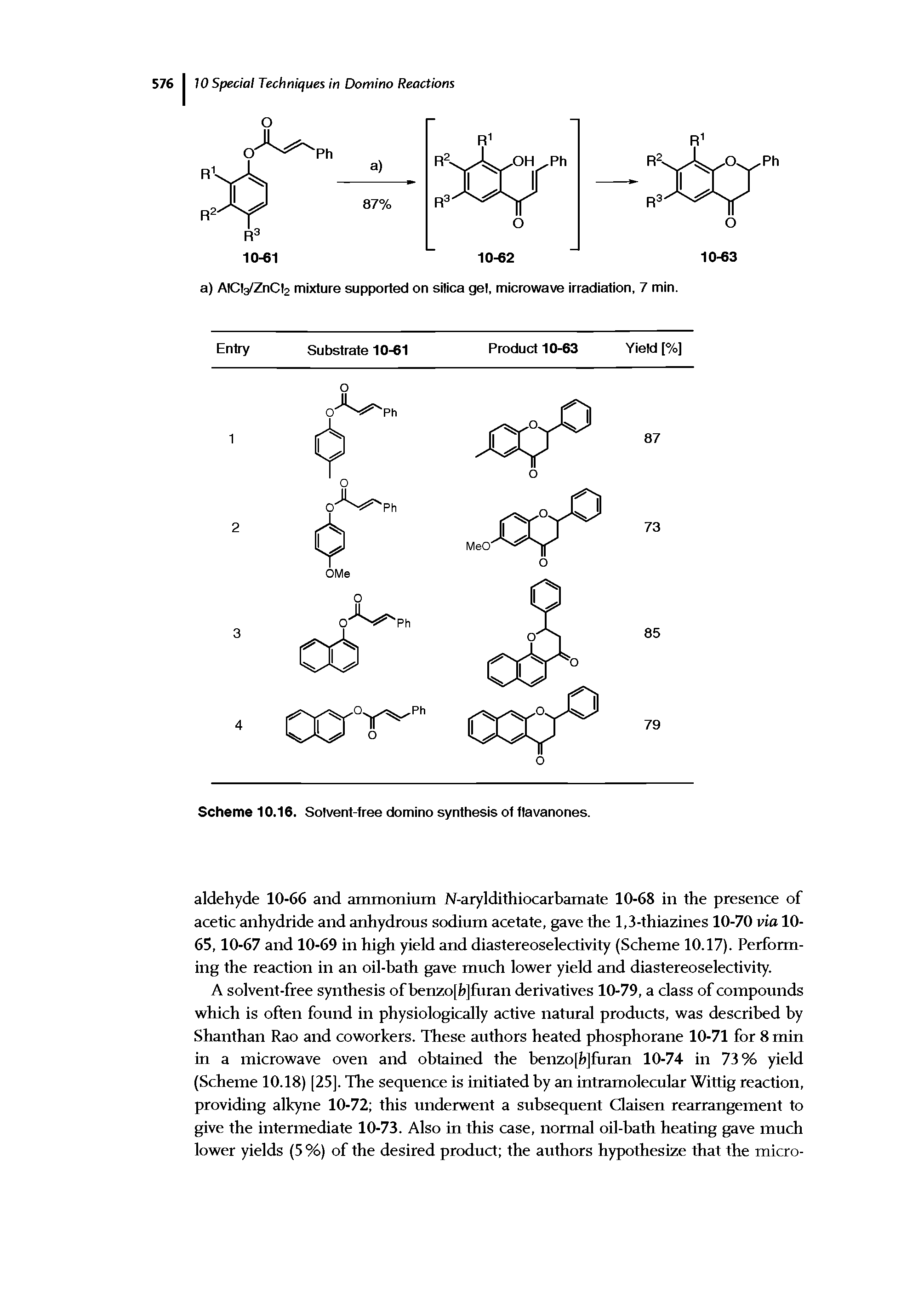 Scheme 10.16. Solvent-free domino synthesis of flavanones.
