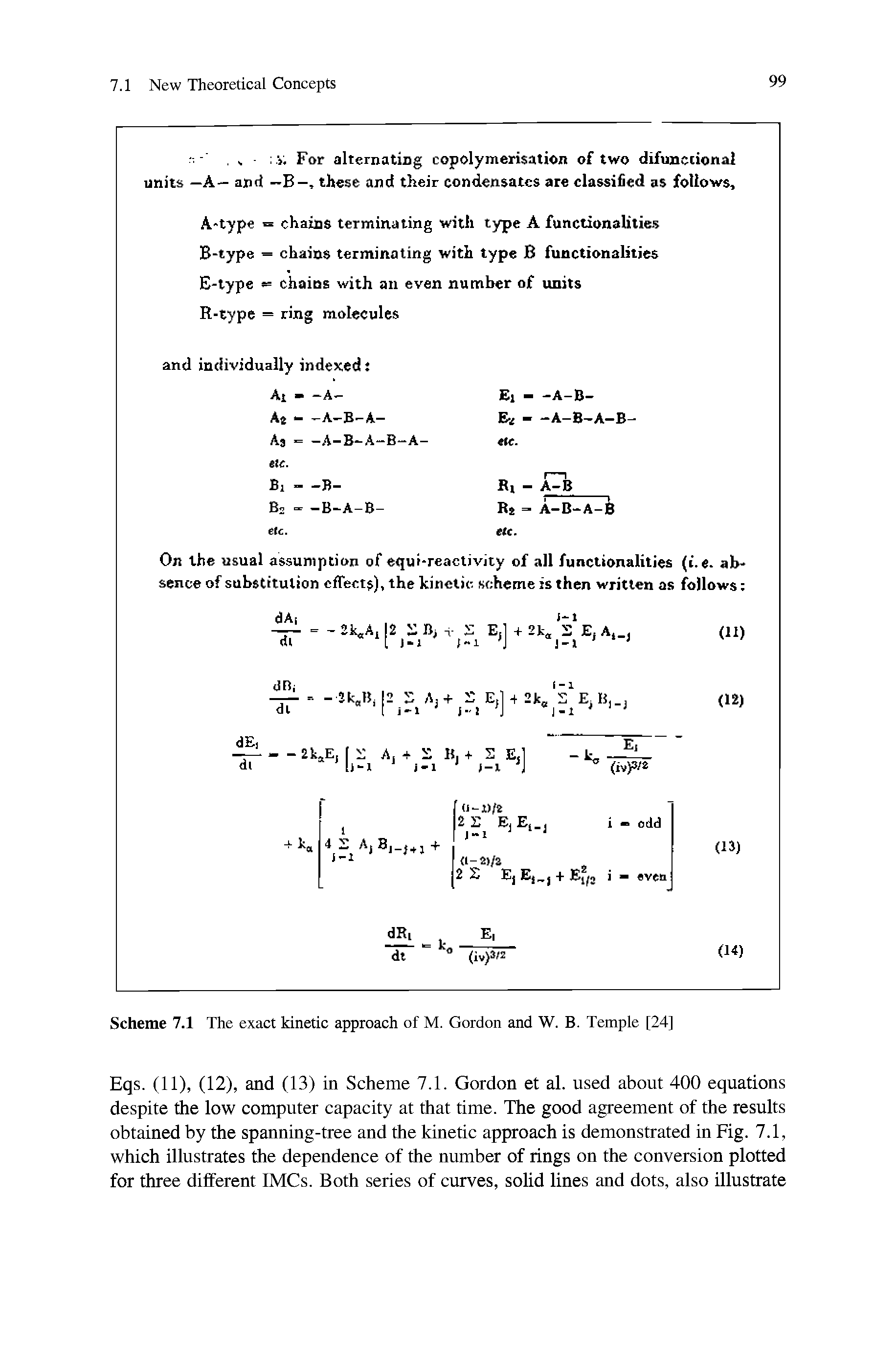 Scheme 7.1 The exact kinetic approach of M. Gordon and W. B. Temple [24]...