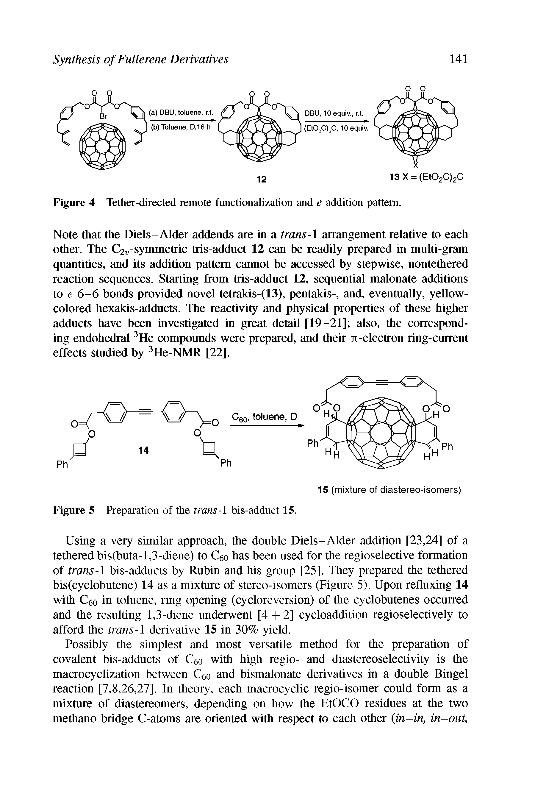 Figure 4 Tether-directed remote functionalization and e addition pattern.