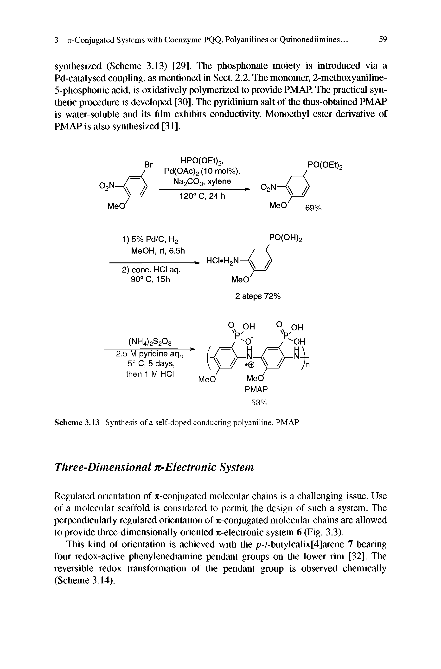 Scheme 3.13 Synthesis of a self-doped conducting polyaniline, PMAP...