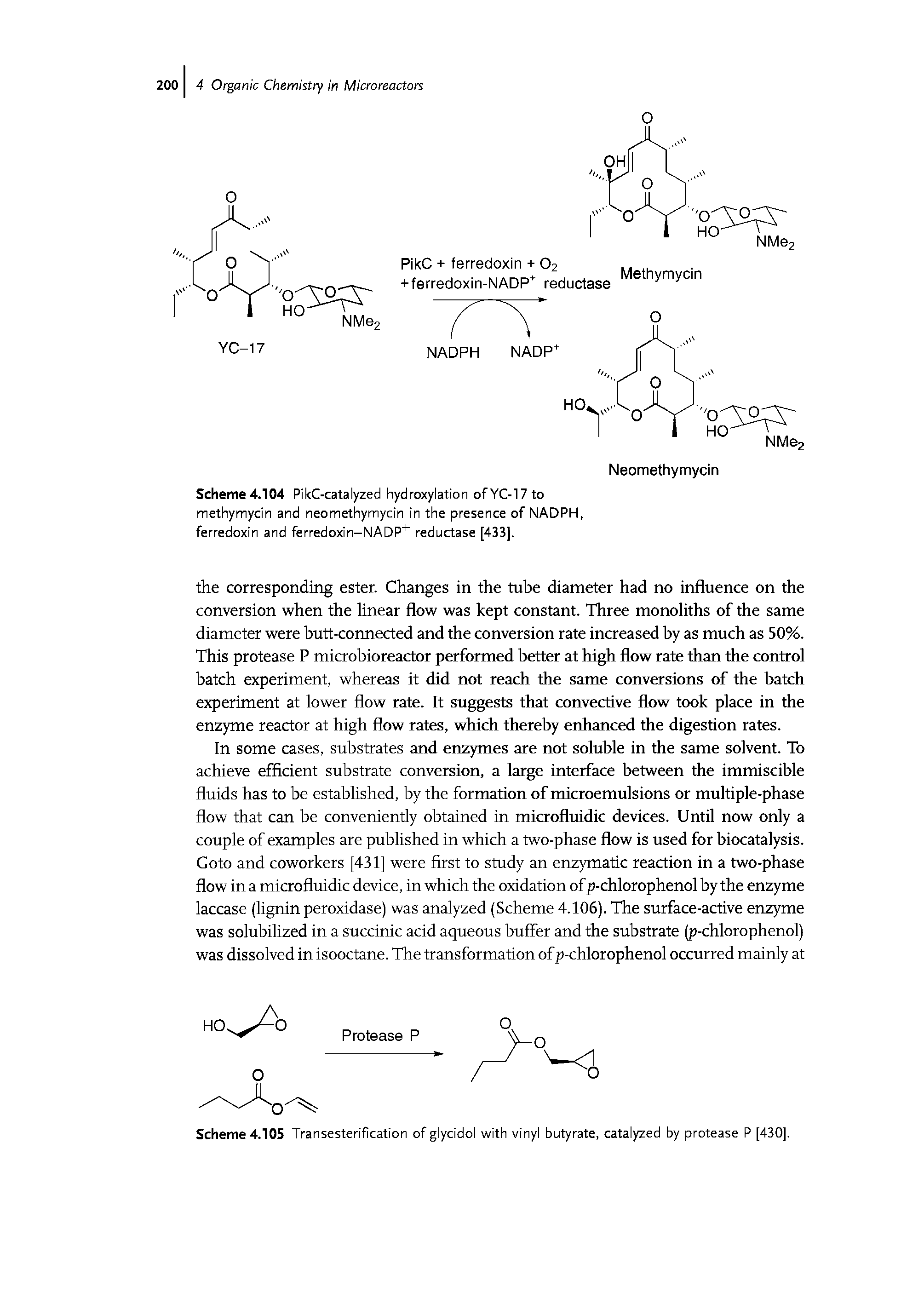 Scheme 4.104 PikC-catalyzed hydroxylation ofYC-17 to methymycin and neomethymycin in the presence of NADPH, ferredoxin and ferredoxin-NADP+ reductase [433].