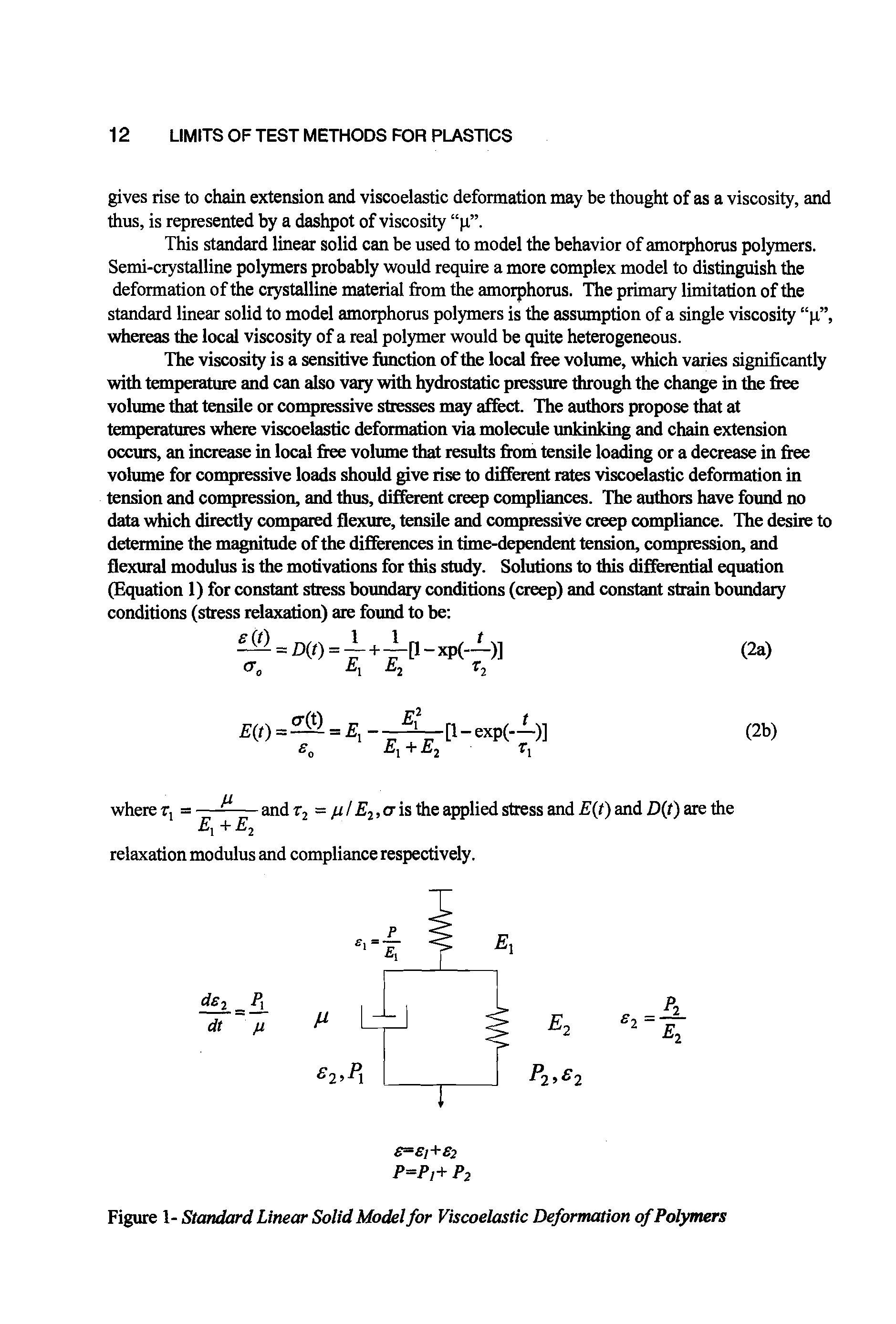 Figure 1- Standard Linear Solid Model for Viscoelastic Deformation of Polymers...