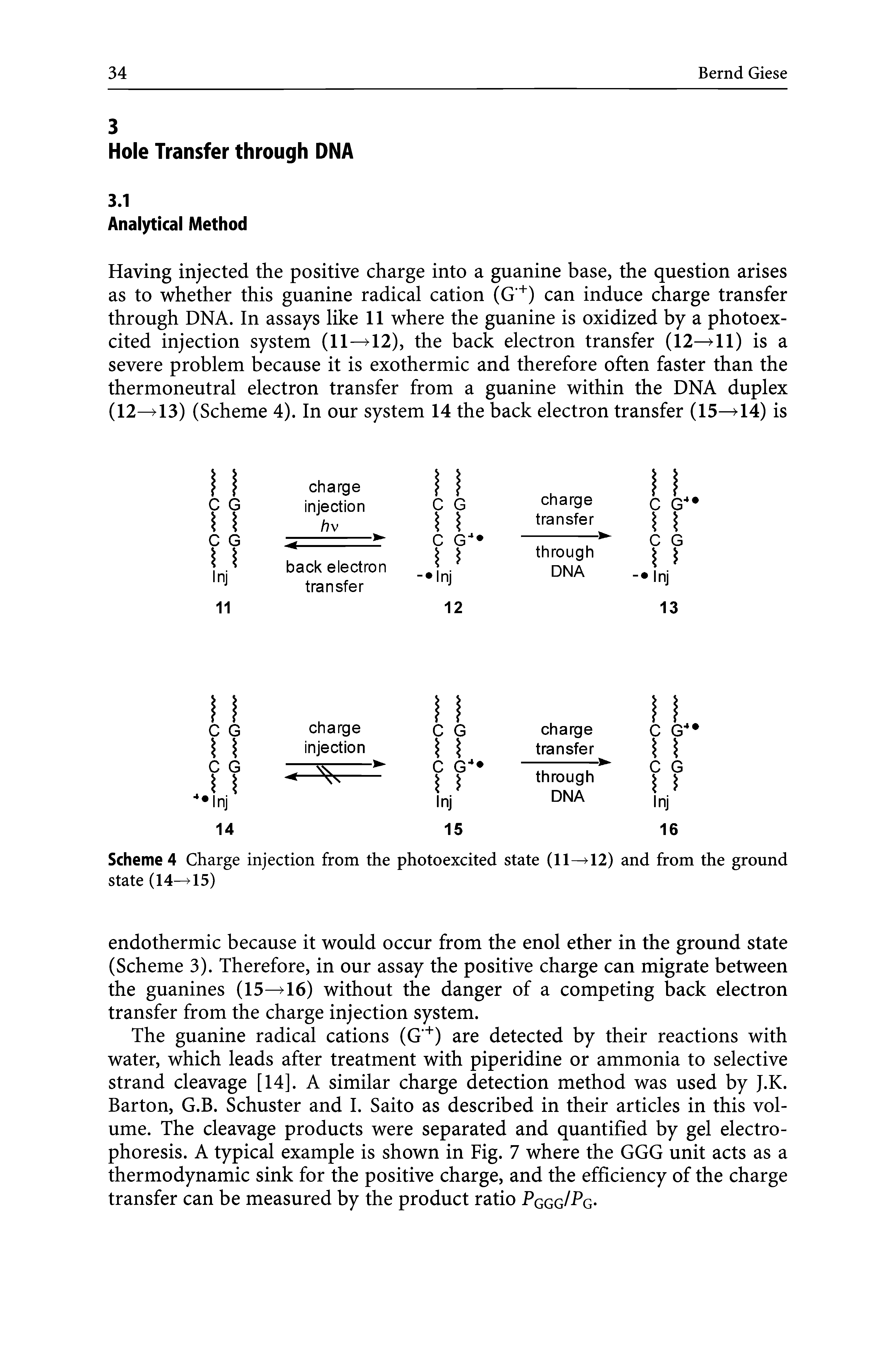Scheme 4 Charge injection from the photoexcited state (11— 12) and from the ground state (14—>15)...