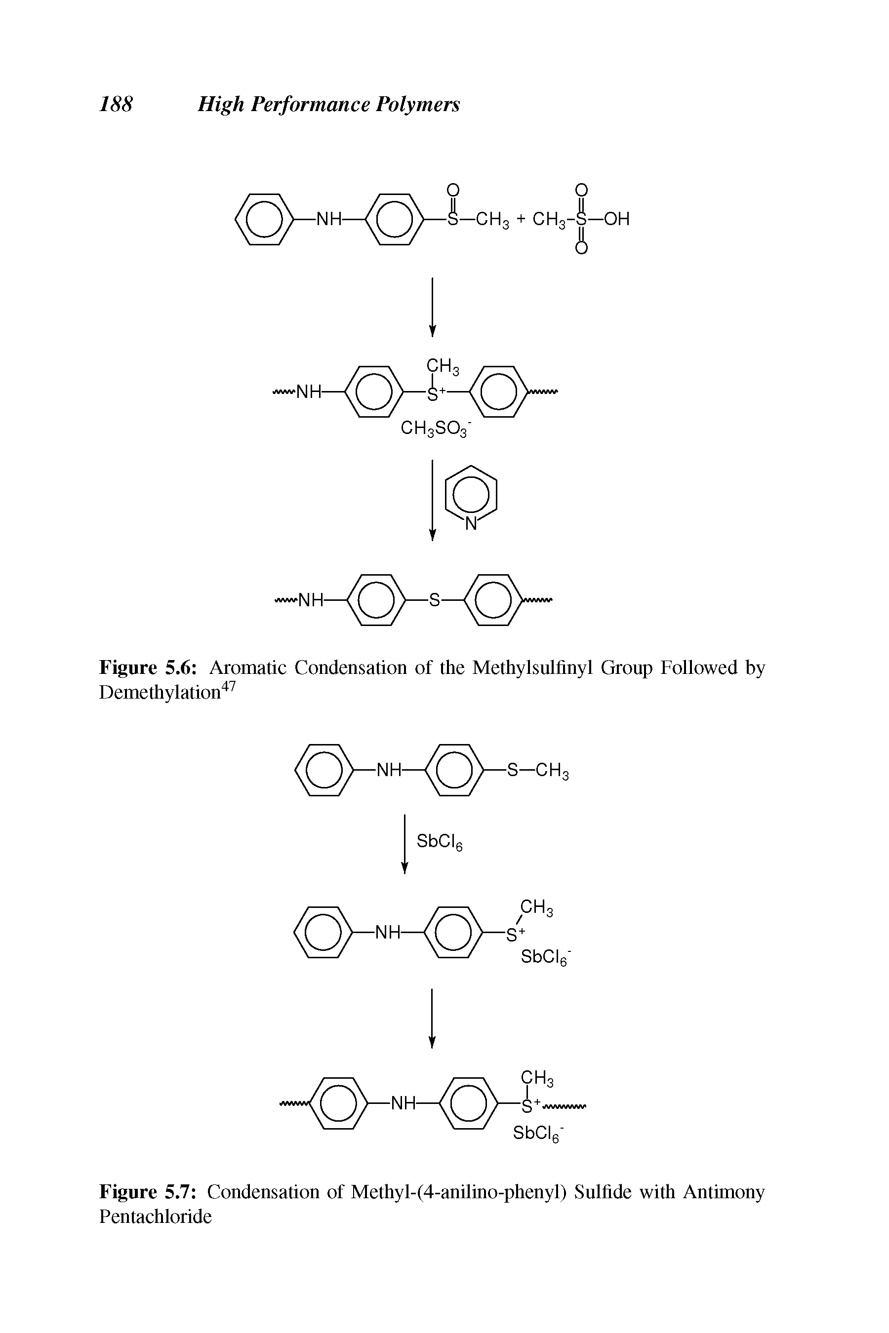 Figure 5.7 Condensation of Methyl-(4-anilino-phenyl) Snlfide with Antimony Pentachloride...