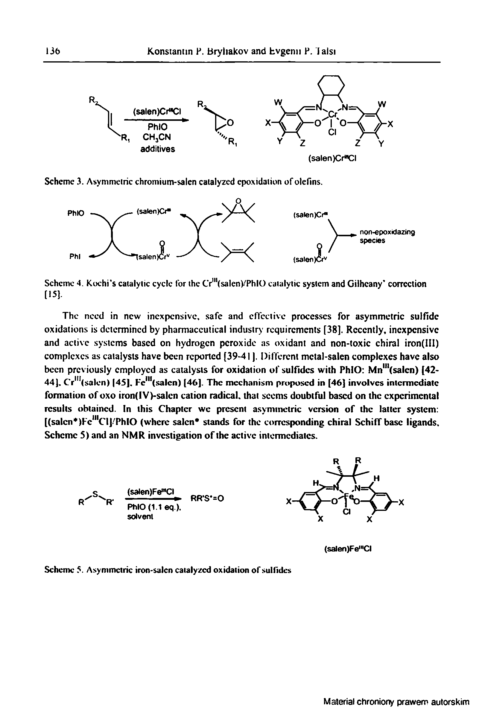 Scheme 4. Kochi s catalytic cycle for the Cr" (salen)/PhlO catalytic system and Giiheany correction [15].