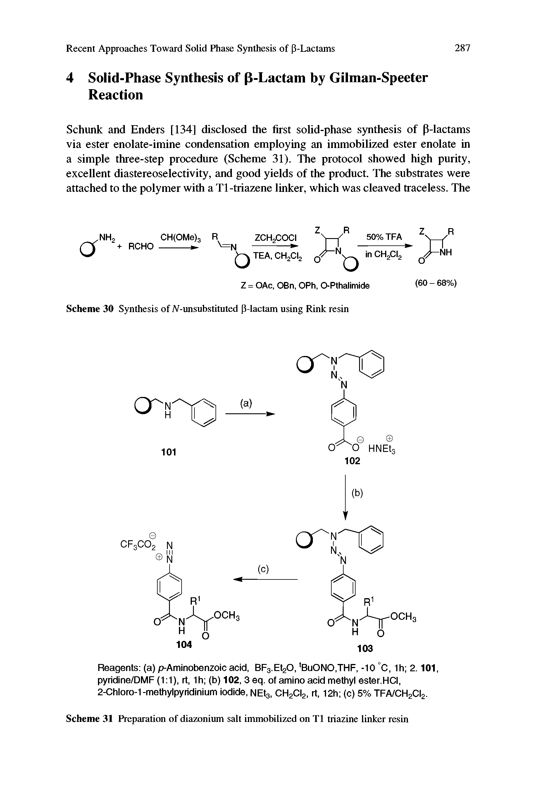 Scheme 30 Synthesis of iV-unsubstituted P-lactam using Rink resin...