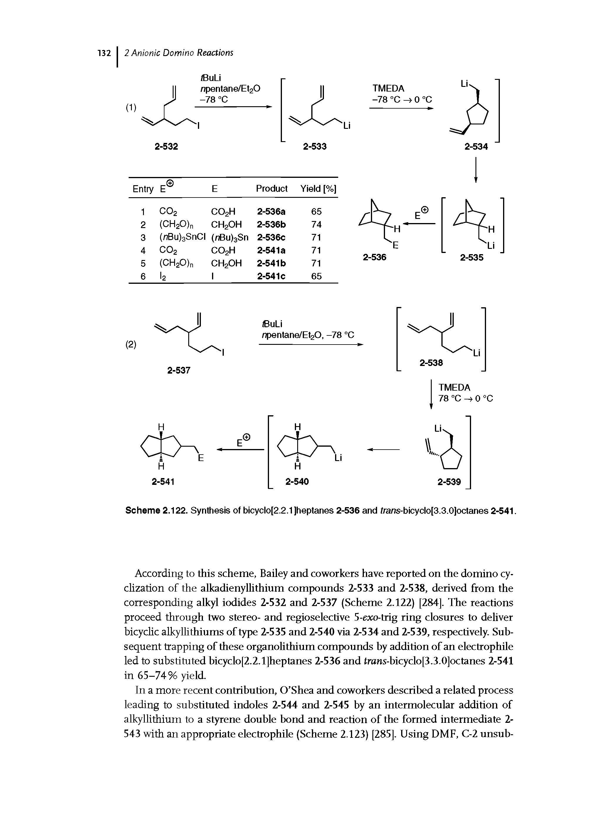 Scheme 2.122. Synthesis of bicyclo[2.2.1]heptanes 2-536 and frans-bicyclo[3.3.0]octanes 2-541.