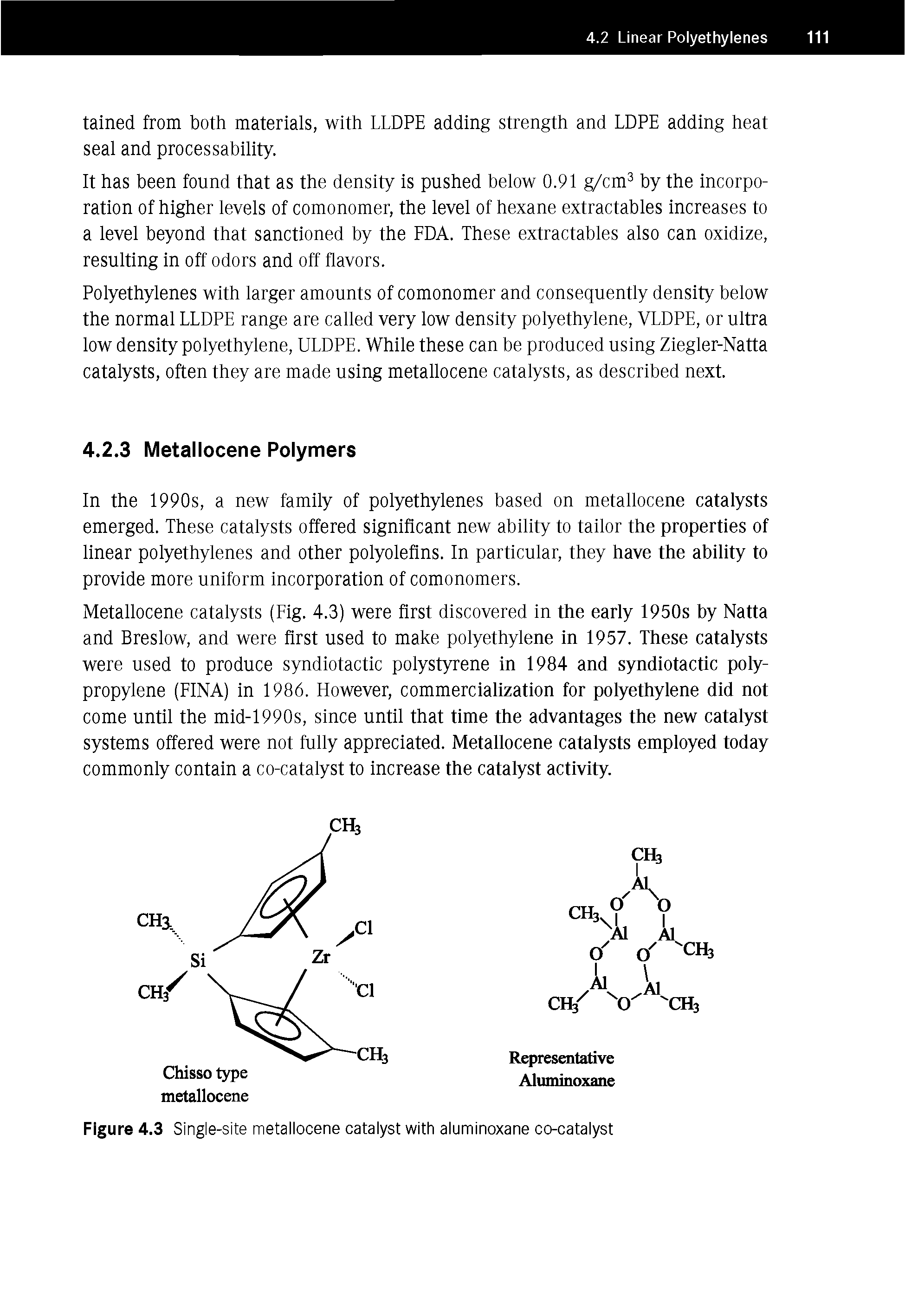 Figure 4.3 Single-site metallocene catalyst with aluminoxane co-catalyst...