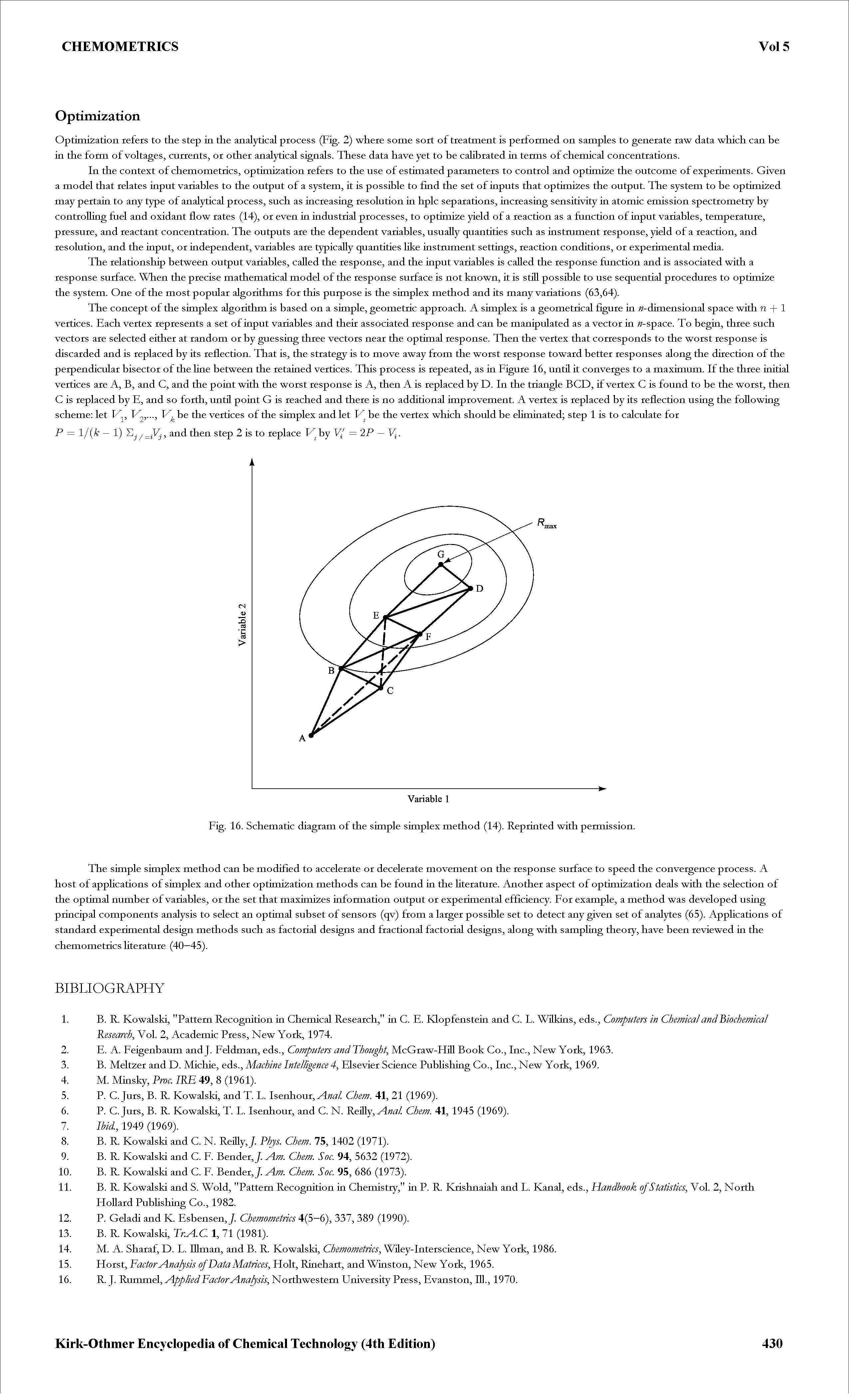 Fig. 16. Schematic diagram of the simple simplex method (14). Reprinted with permission.