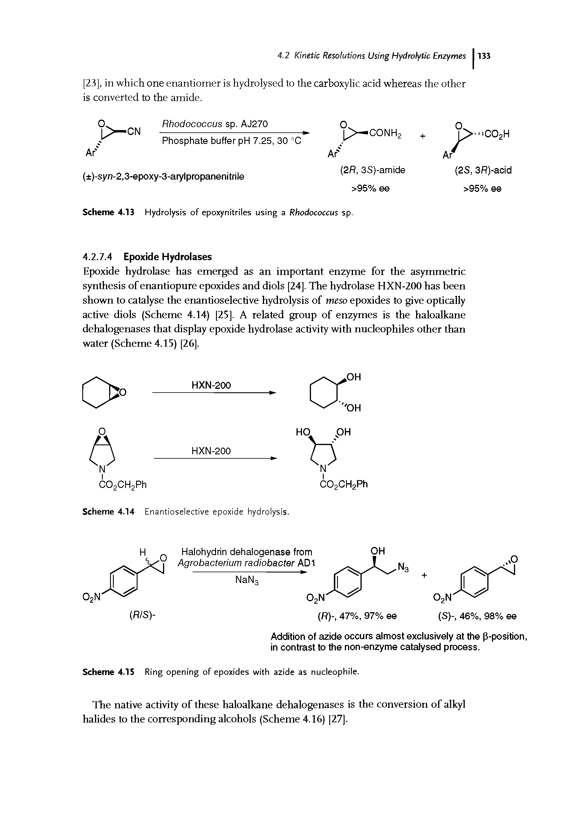 Scheme 4.15 Ring opening of epoxides with azide as nucleophile.