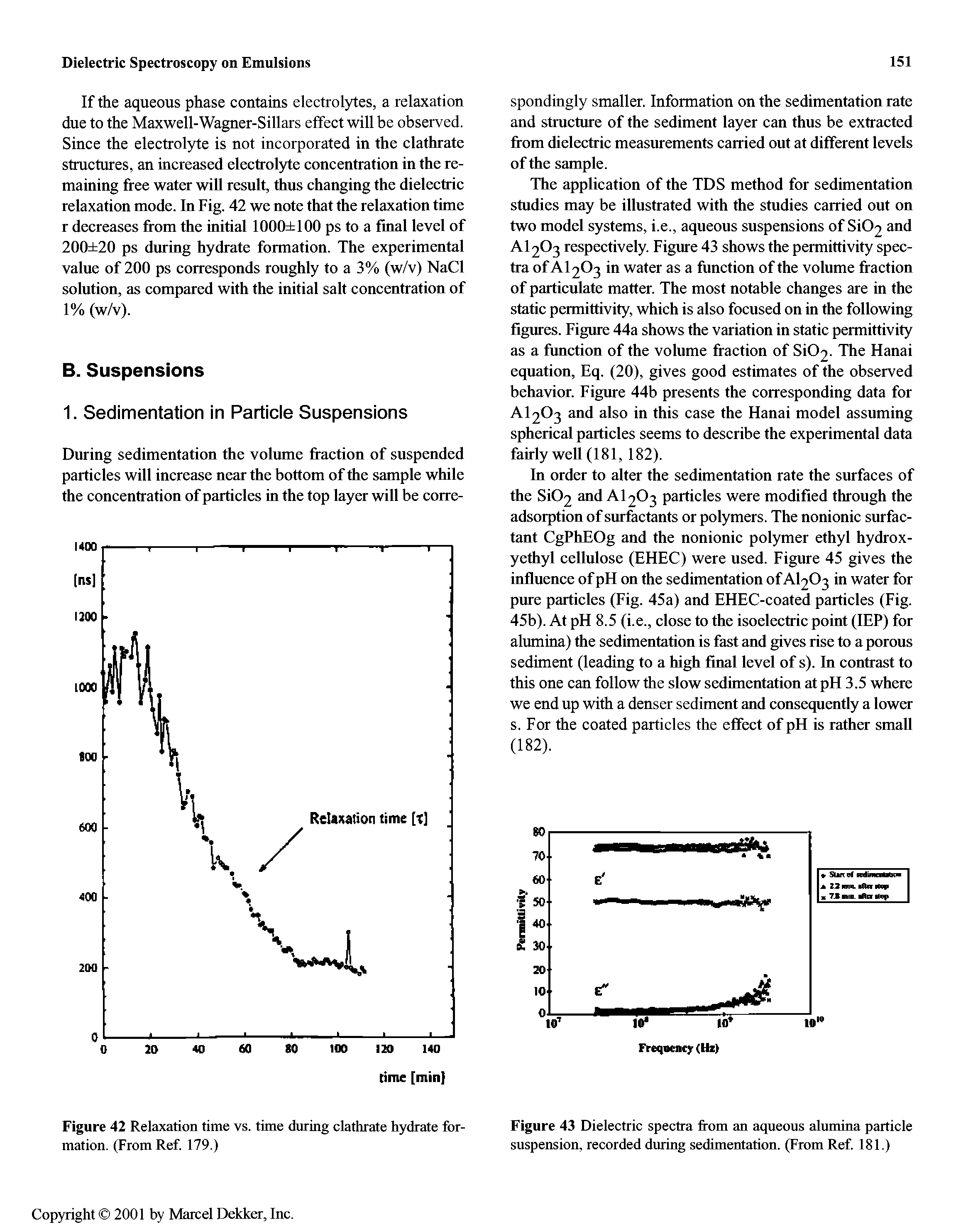 Figure 42 Relaxation time vs. time during clathrate hydrate formation. (From Ref. 179.)...