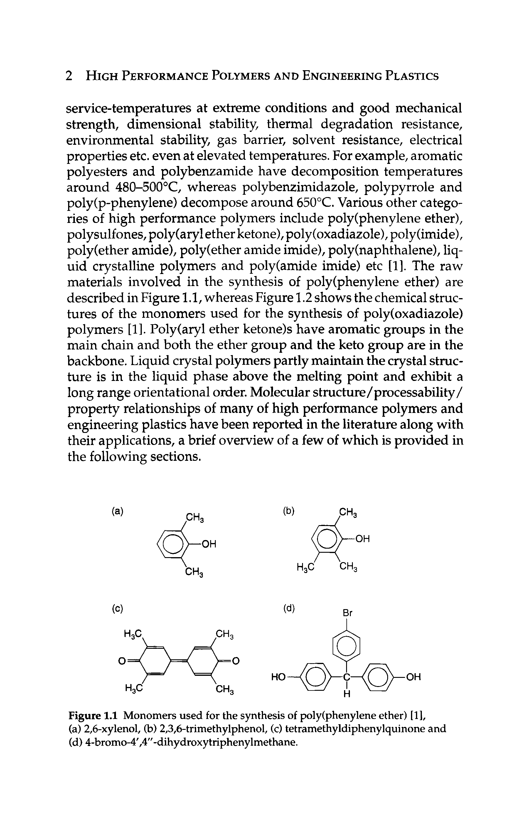 Figure 1.1 Monomers used for the s)mthesis of polyfphenylene ether) [11,...