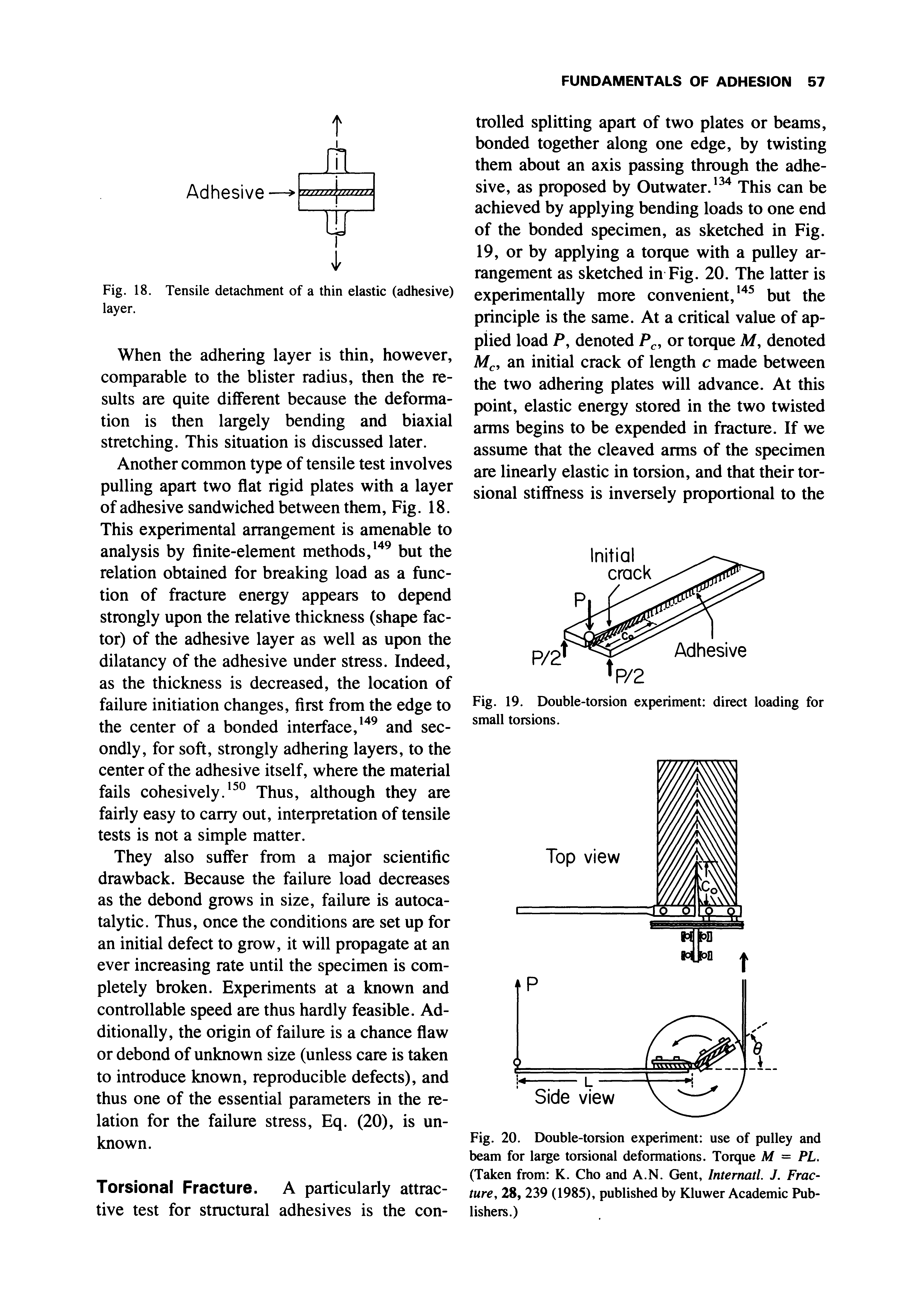 Fig. 19. Double-torsion experiment direct loading for small torsions.