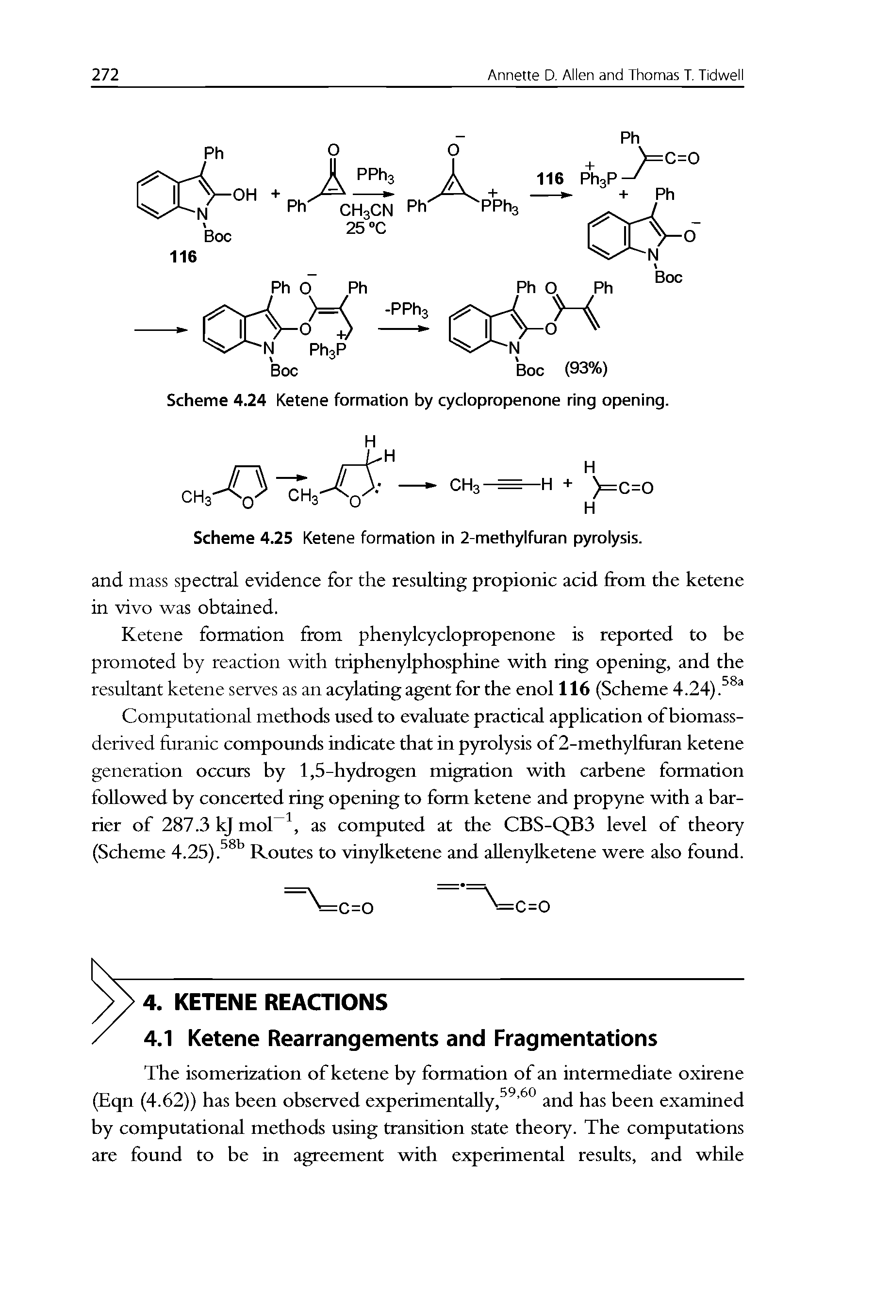 Scheme 4.24 Ketene formation by cyclopropenone ring opening. H...