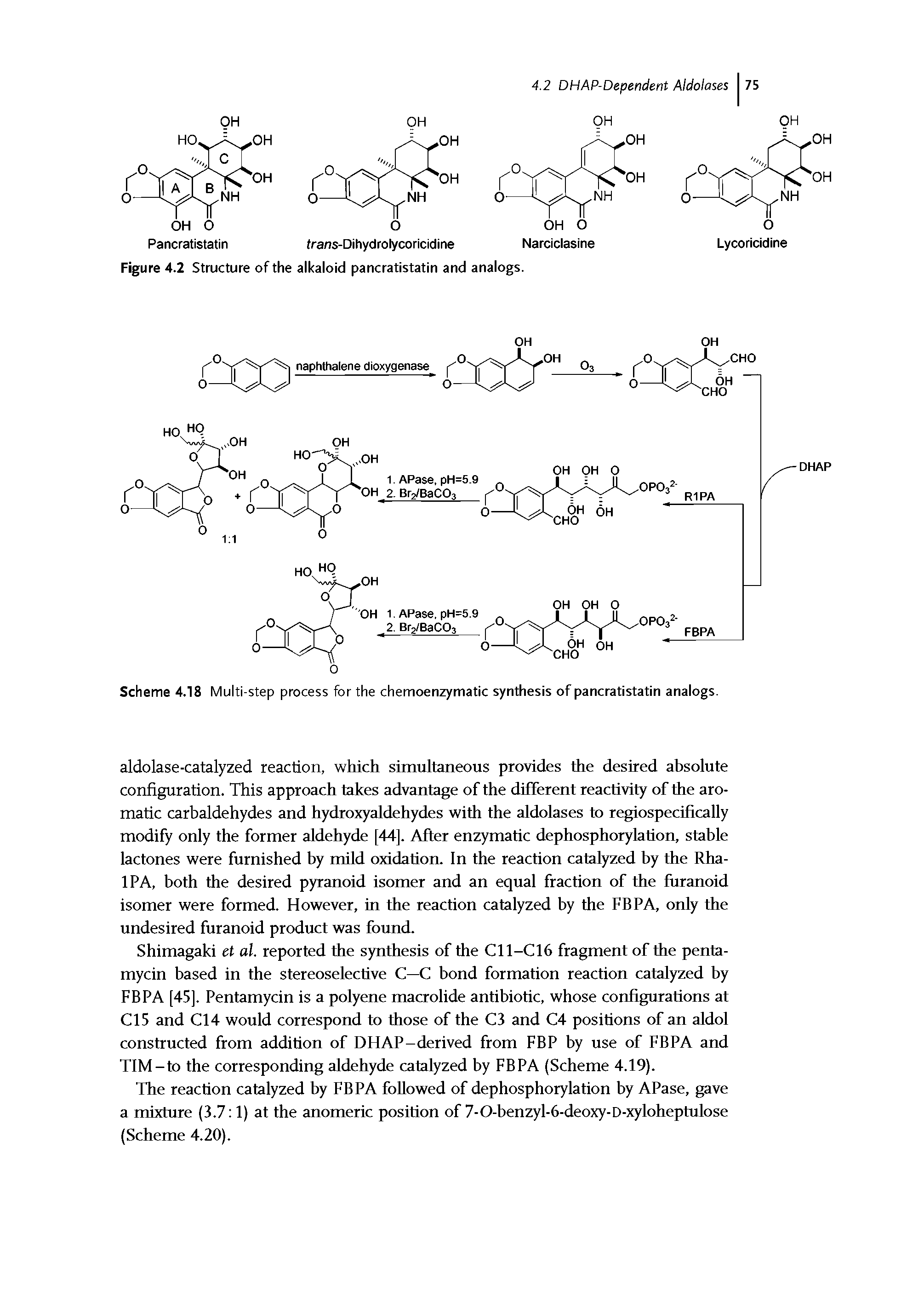 Scheme 4.18 Multi-step process for the chemoenzymatic synthesis of pancratistatin analogs.