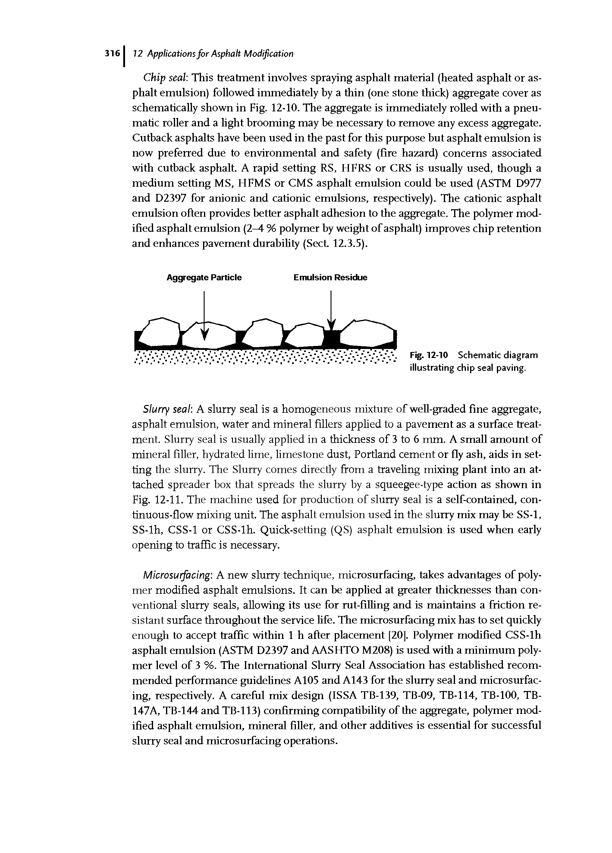 Fig. 12-10 Schematic diagram illustrating chip seal paving.