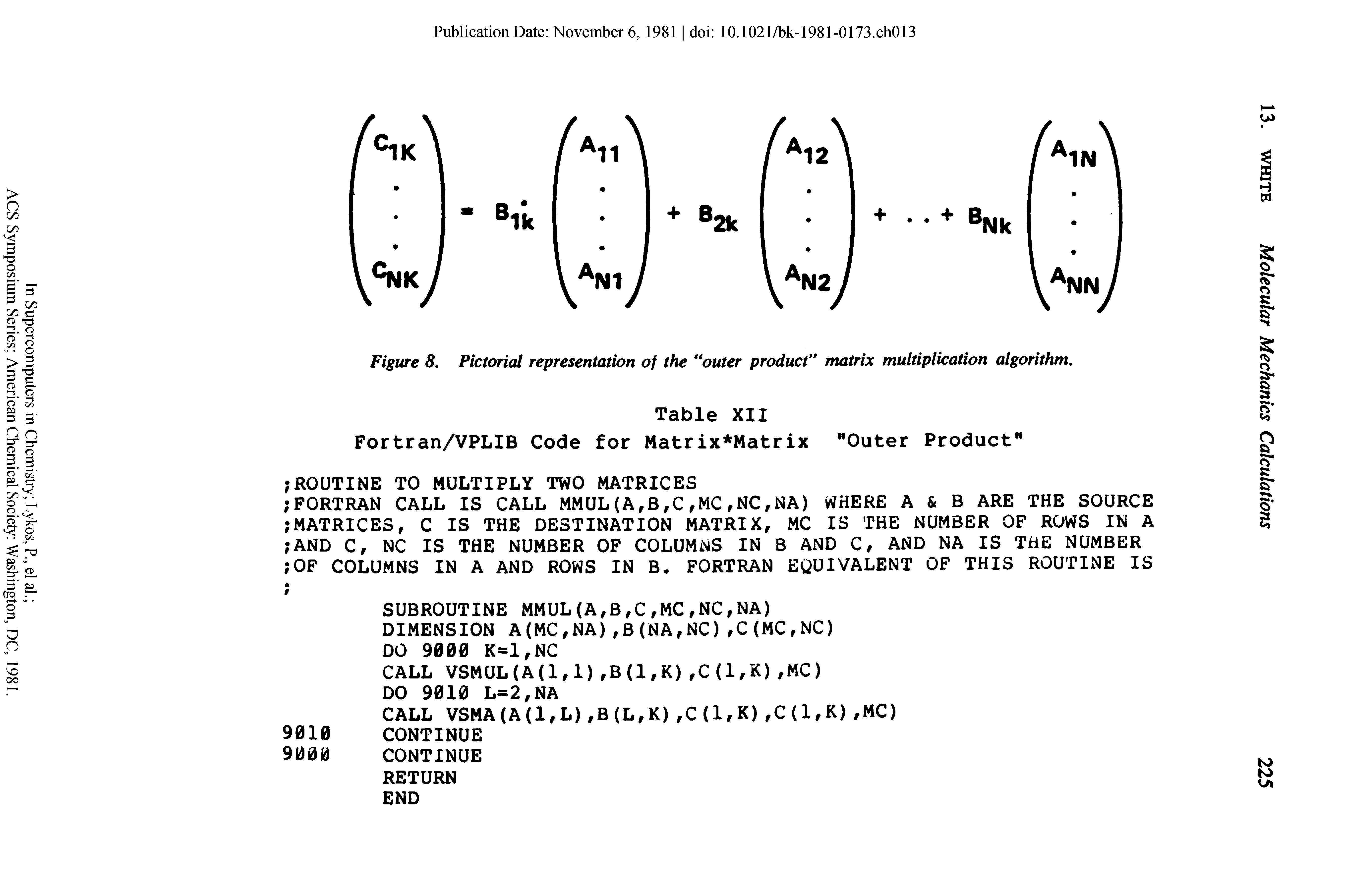 Figure 8. Pictorial representation of the outer product matrix multiplication algorithm. ...