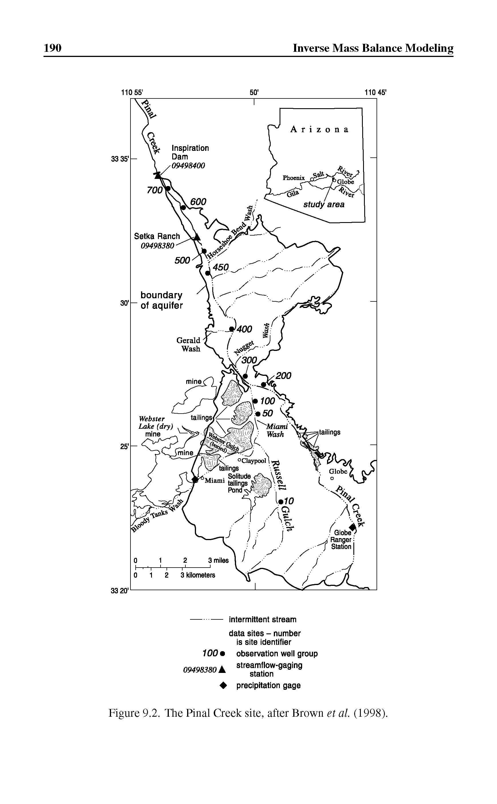 Figure 9.2. The Pinal Creek site, after Brown et al. (1998).