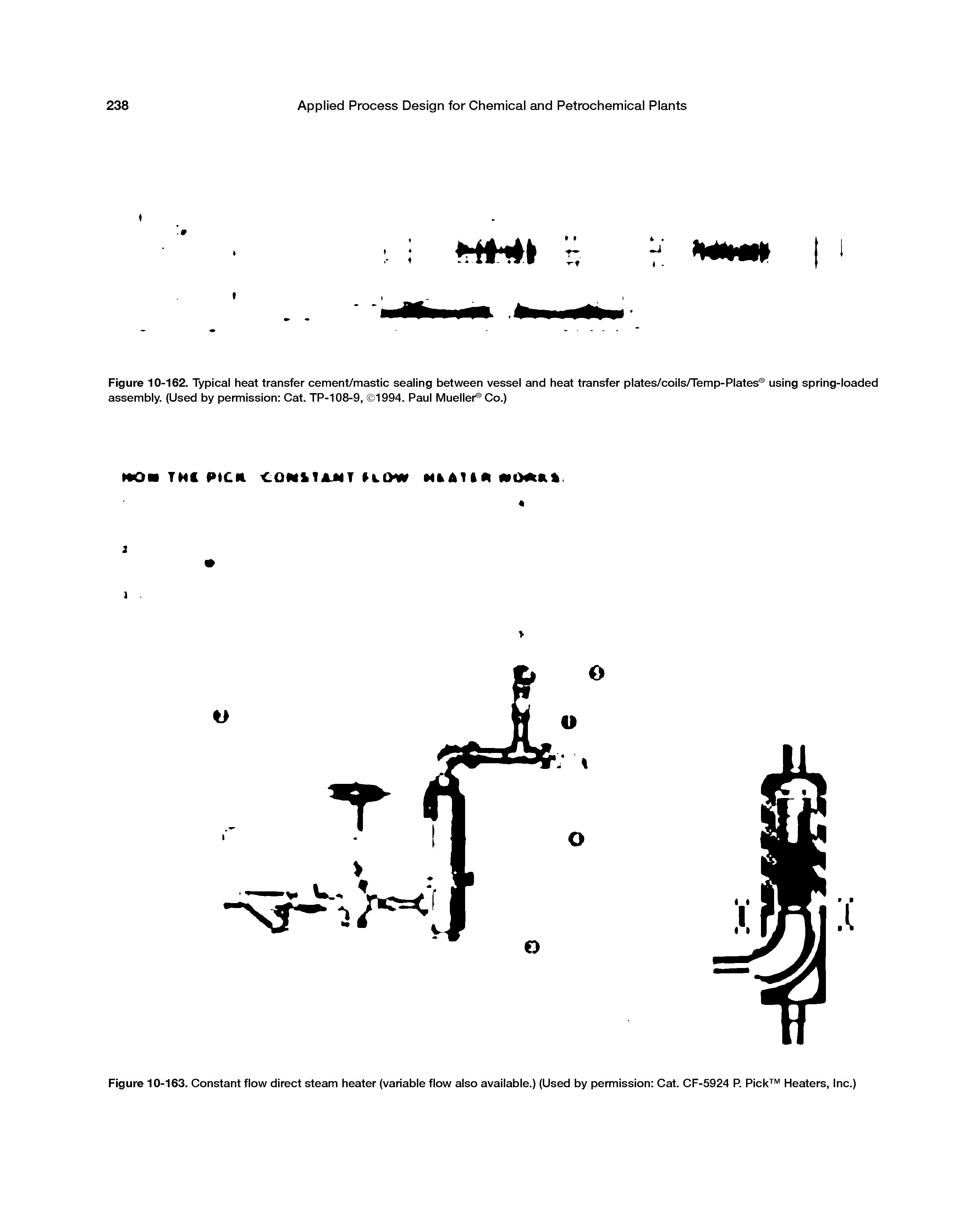 Figure 10-162. Typical heat transfer cement/mastic sealing between vessel and heat transfer plates/coils/Temp-Plates using spring-loaded assembly. (Used by permission Cat. TP-108-9, 1994. Paul Mueller Co.)...