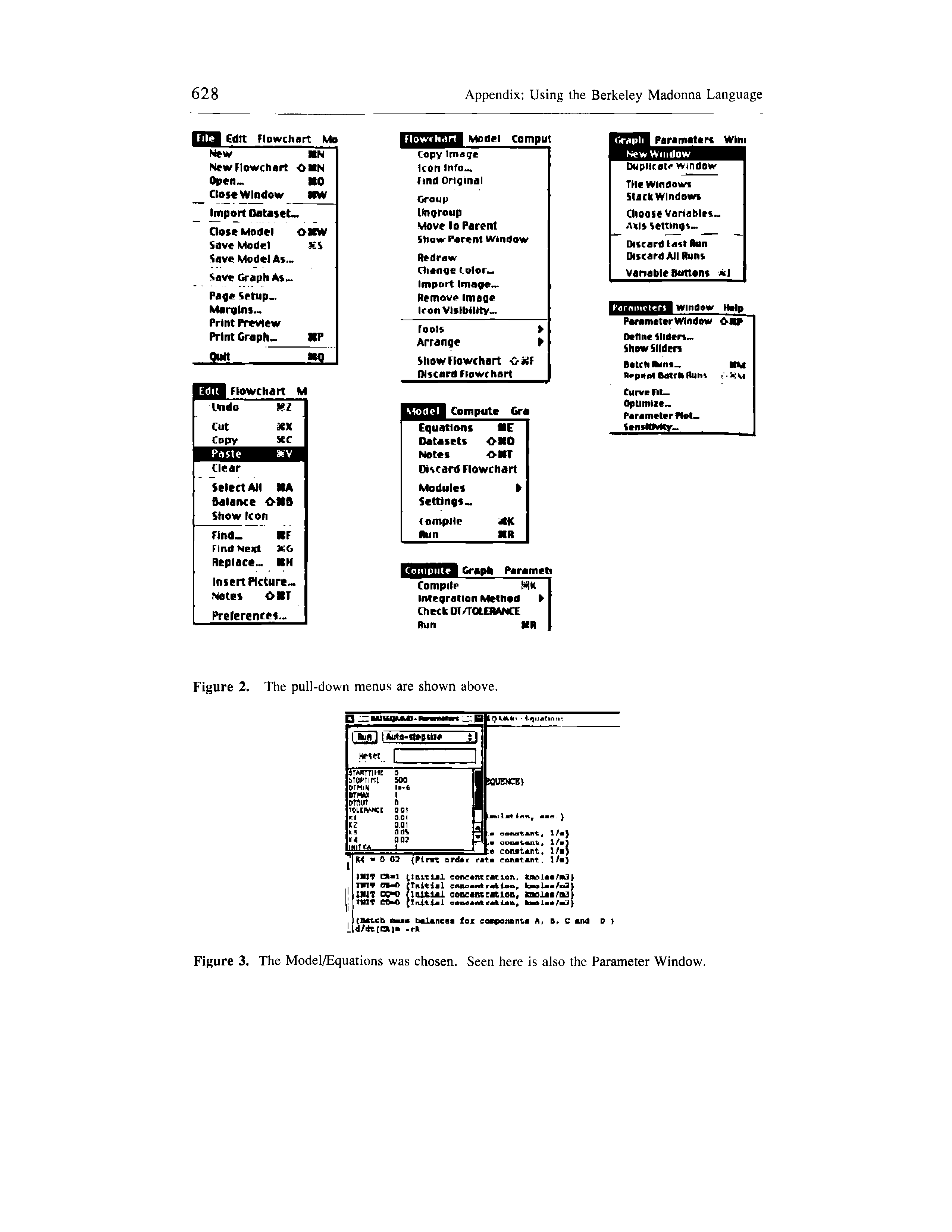 Figure 2. The pull-down menus are shown above.
