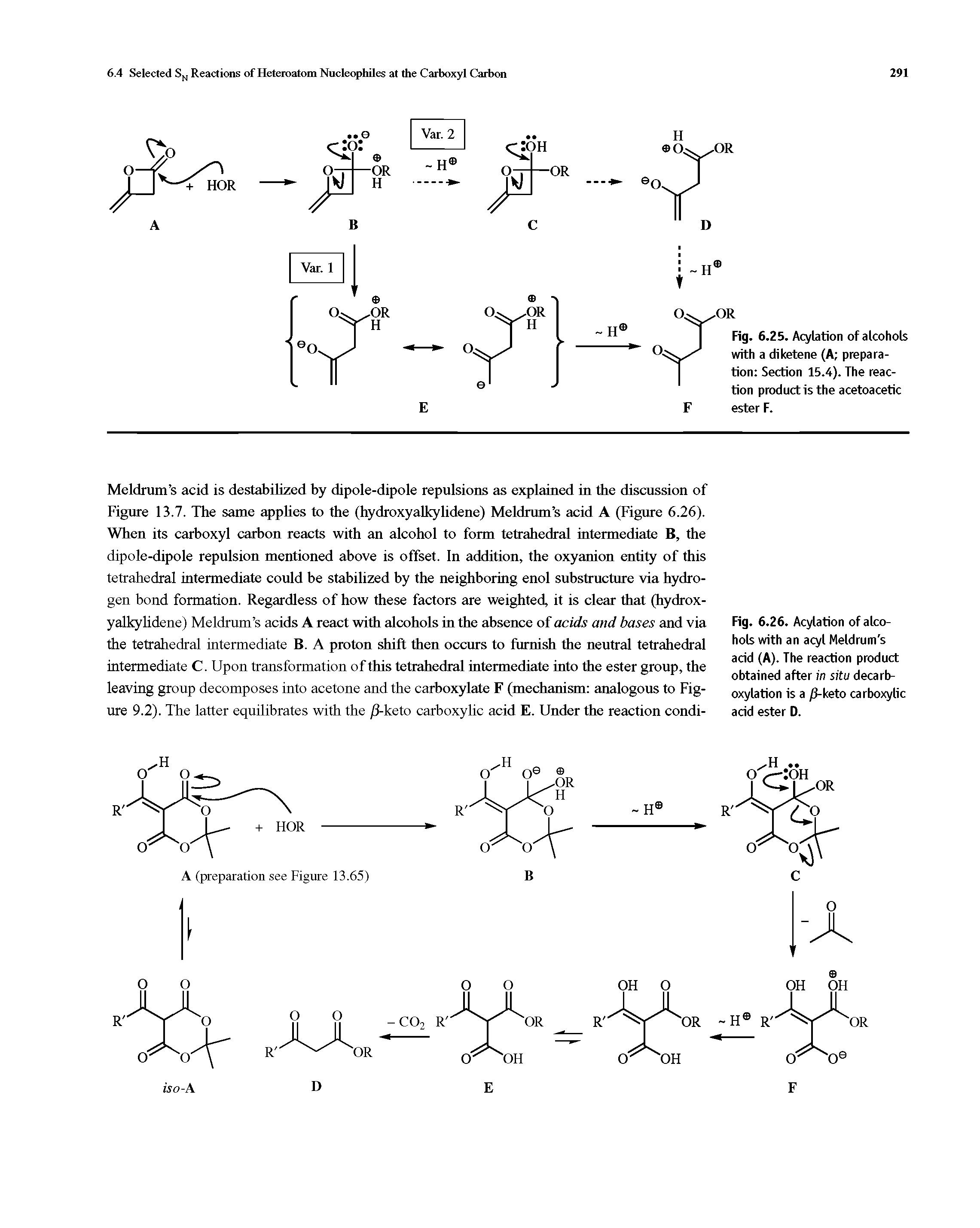 Fig. 6.26. Acylation of alcohols with an acyl Meldrum s acid (A). The reaction product obtained after in situ decarboxylation is a /l-keto carboxylic acid ester D.