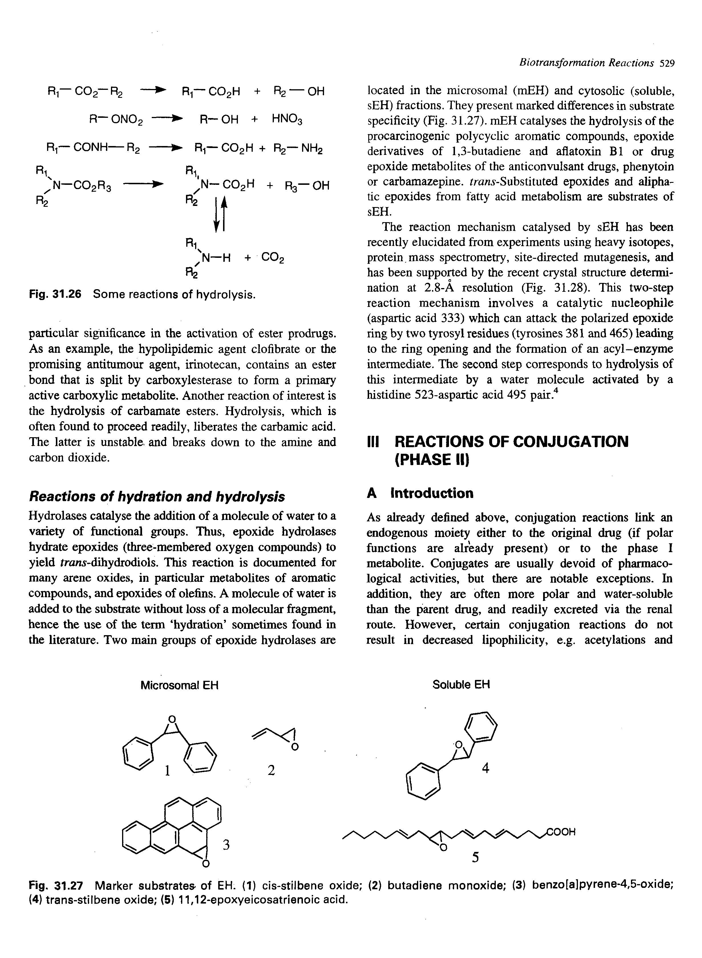 Fig. 31.27 Marker substrates- of EH. (1) cis-stilbene oxide (2) butadiene monoxide (3) benzo[a]pyrene-4,5-oxide (4) trans-stilbene oxide (5) 11,12-epoxyeicosatrienoic acid.
