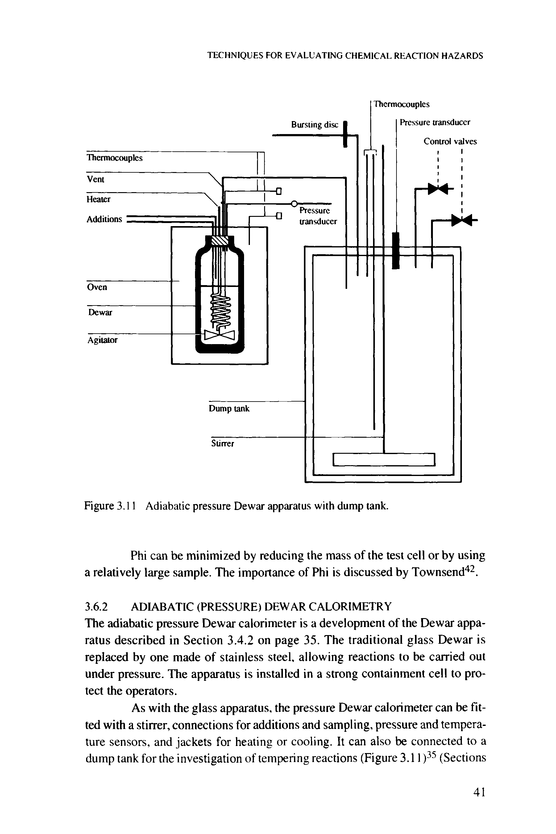 Figure 3.11 Adiabatic pressure Dewar apparatus with dump lank.